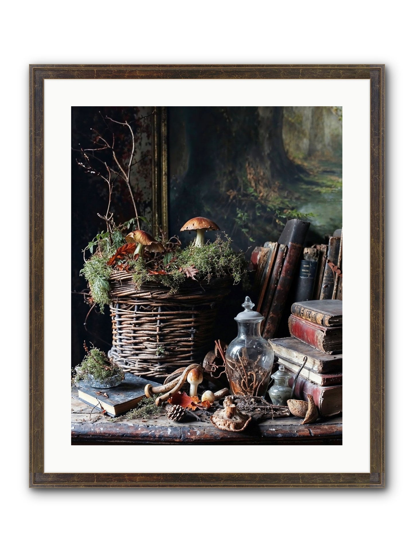 Cathartic Rendering Framed Print - Slimwoods Black/Gold 20x25