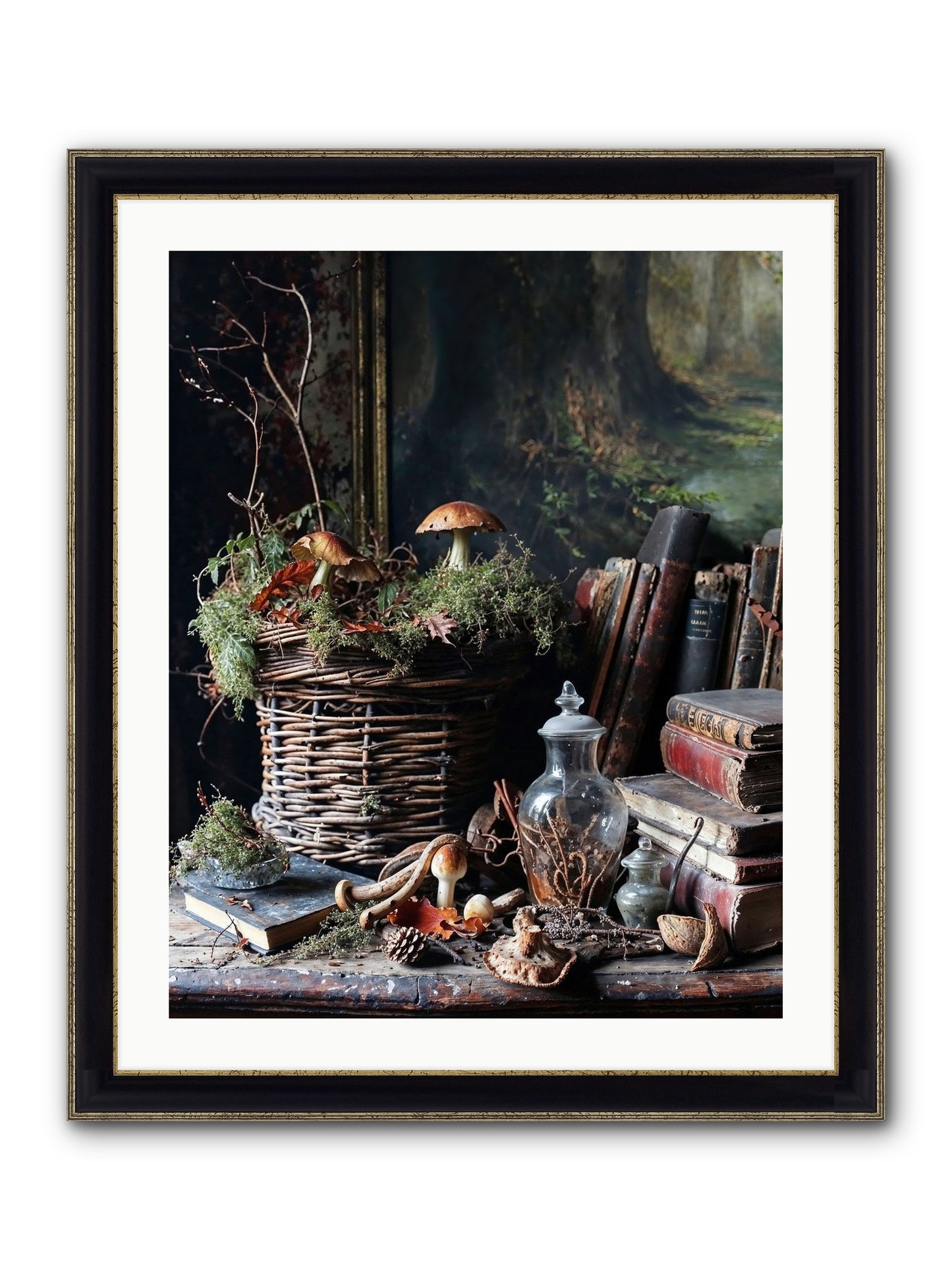Cathartic Rendering Framed Print - Black & Gold 24x30