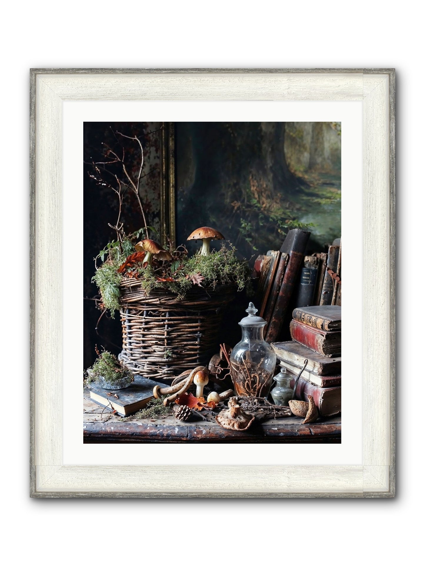 Cathartic Rendering Framed Print - Driftwood White 24x30