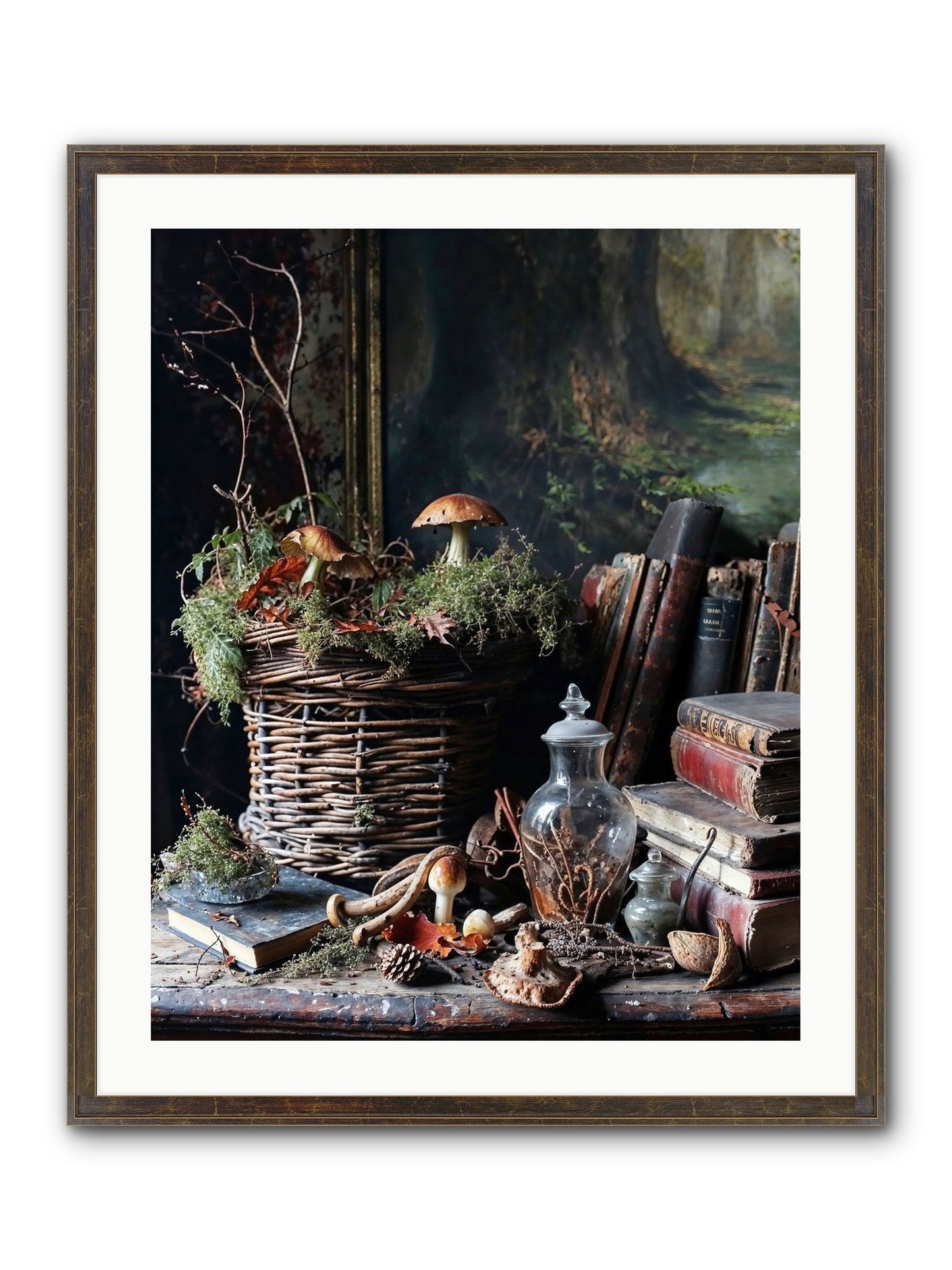 Cathartic Rendering Framed Print - Slimwoods Black/Gold 24x30