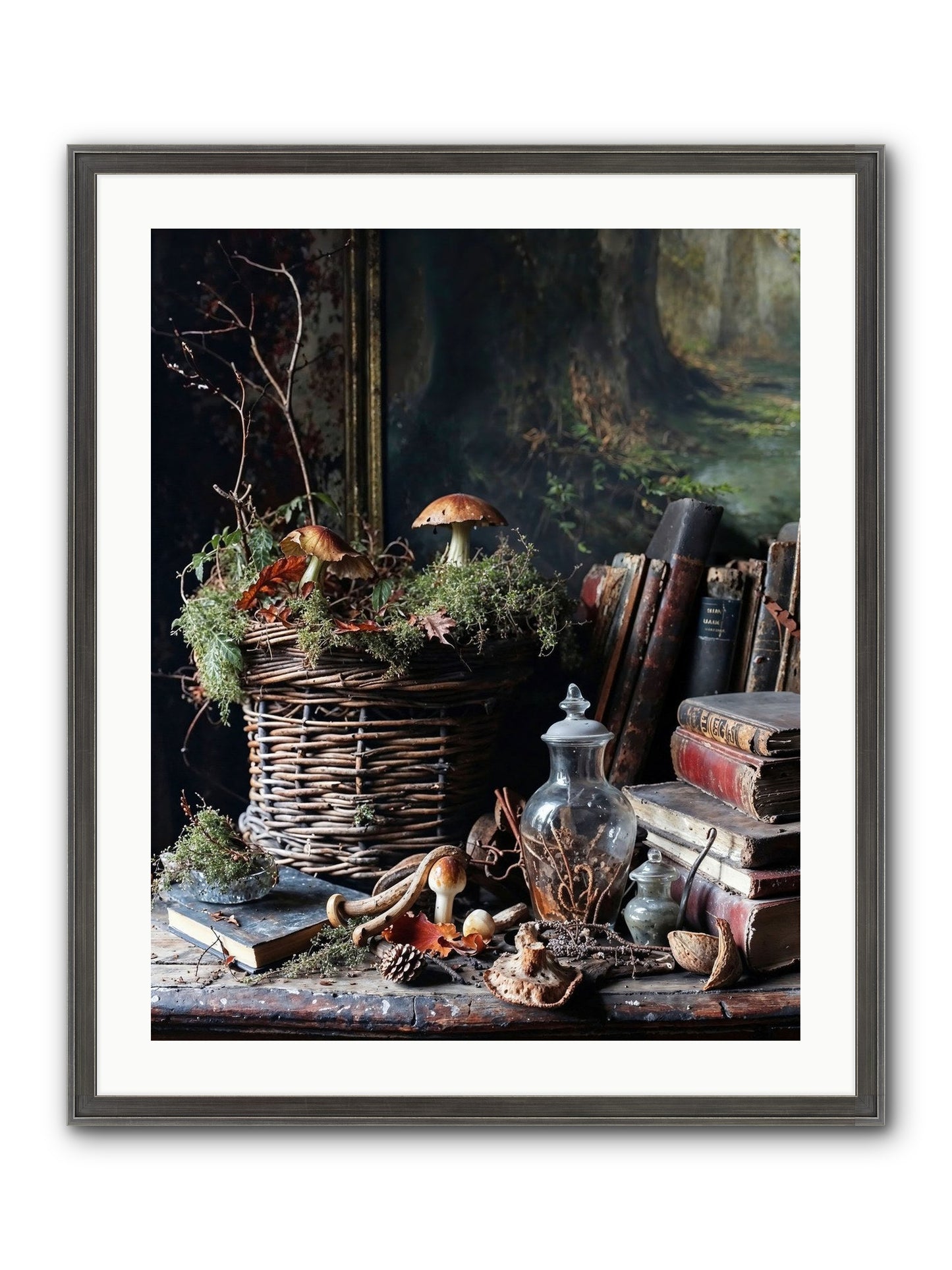 Cathartic Rendering Framed Print - Slimwoods Black/Silver 24x30