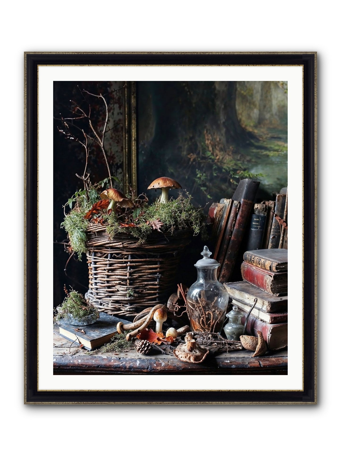 Cathartic Rendering Framed Print - Black & Gold 32x40