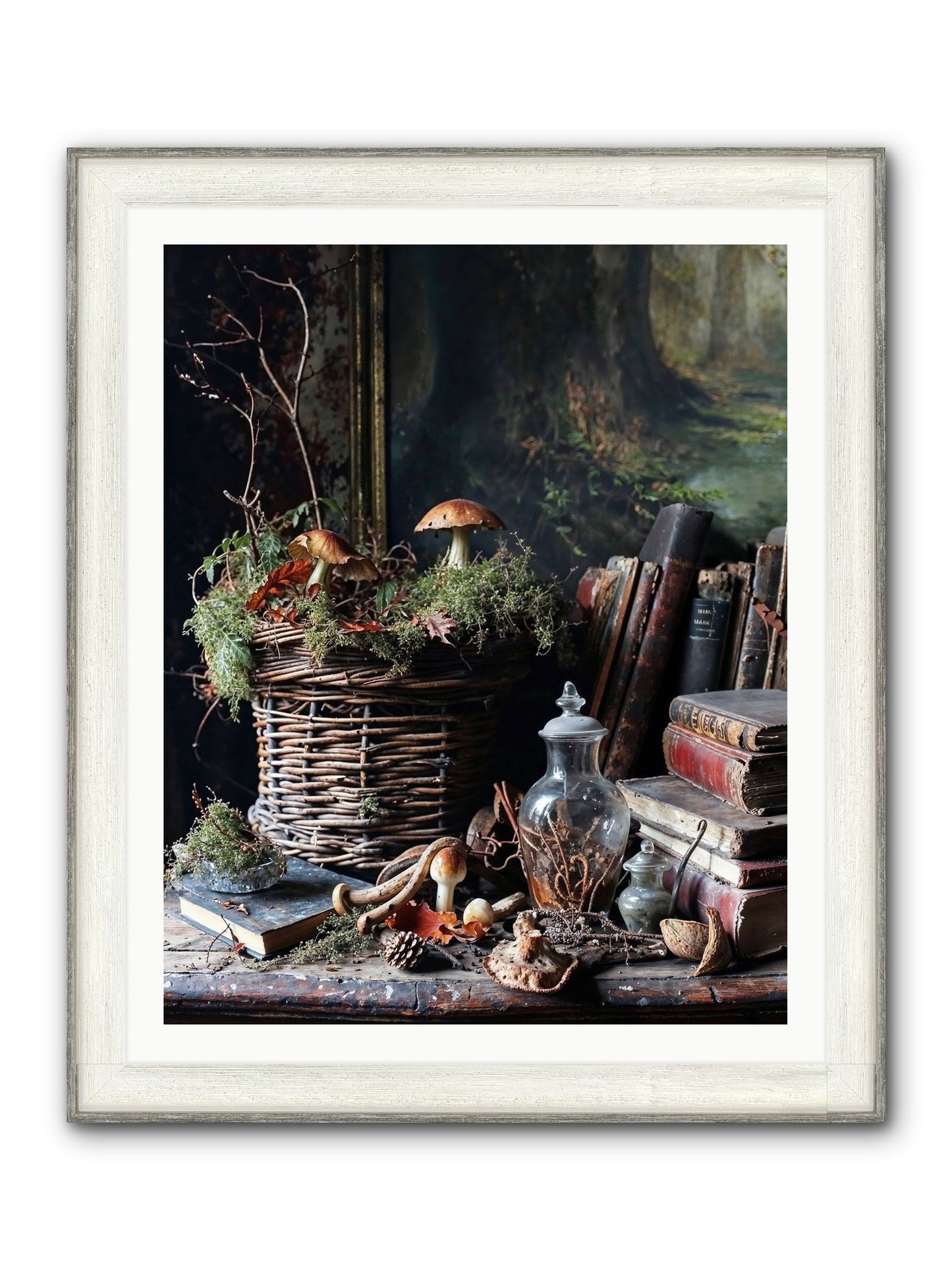 Cathartic Rendering Framed Print - Driftwood White 32x40