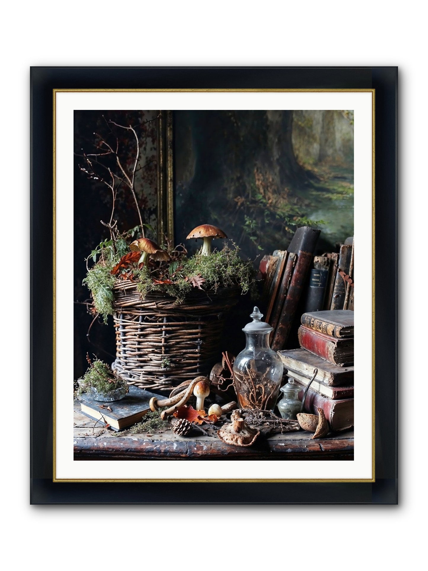 Cathartic Rendering Framed Print - Wide Black w/Gold 32x40