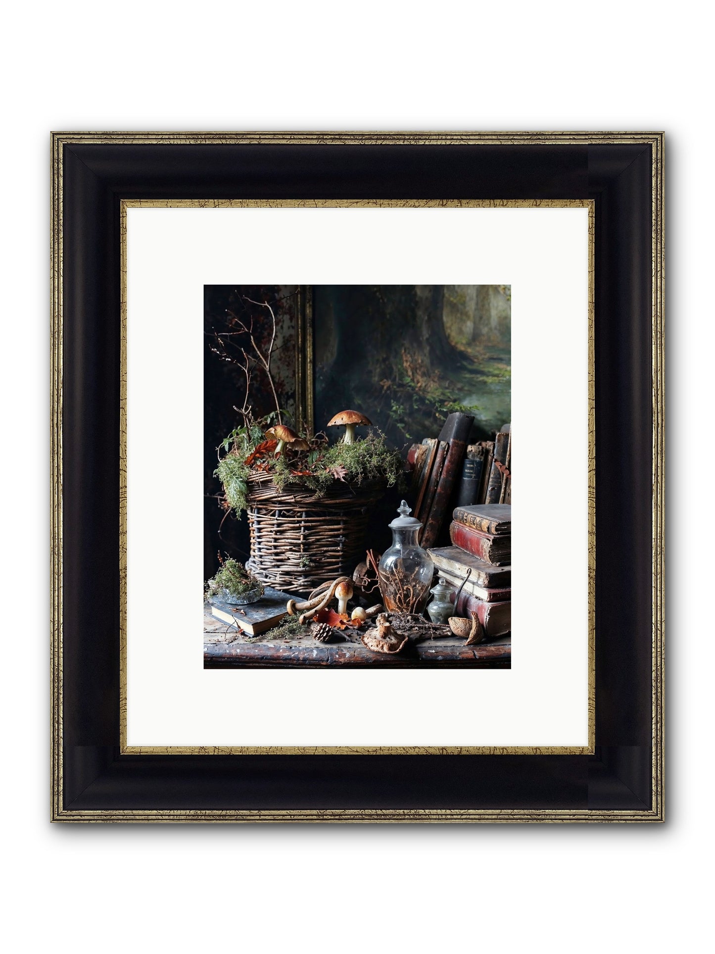 Cathartic Rendering Framed Print - Black & Gold 8x10