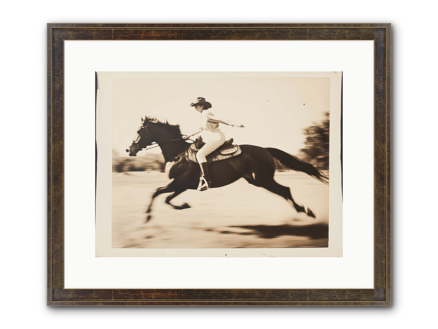 Cattle Call Echo Framed Print - Slimwoods Black/Gold 16x12