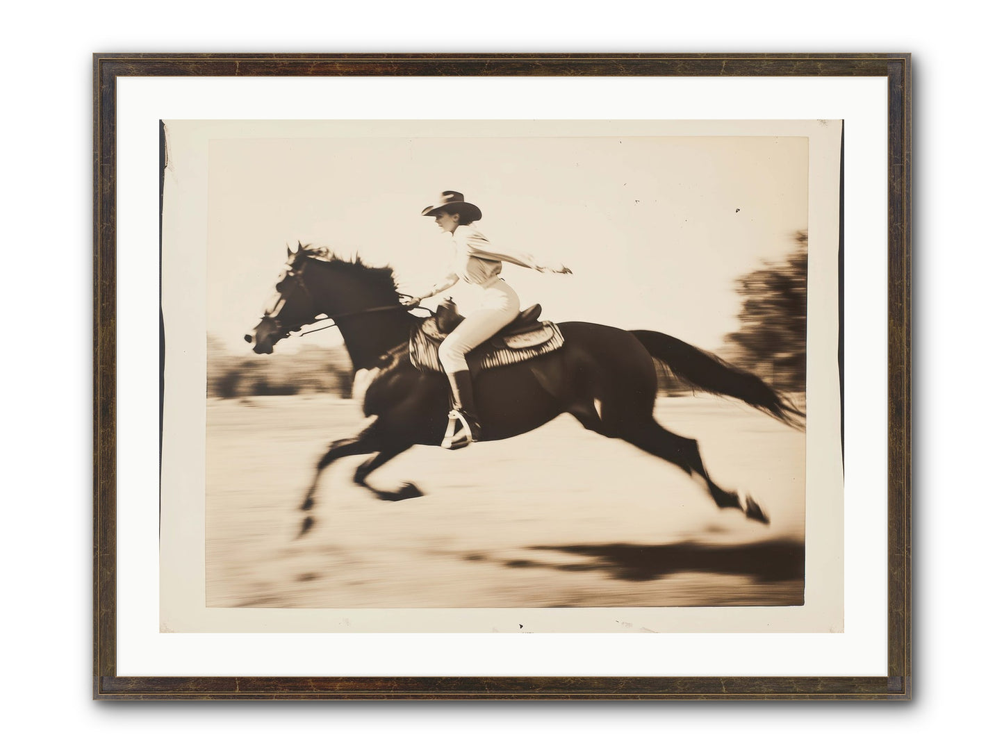Cattle Call Echo Framed Print - Slimwoods Black/Gold 32x24