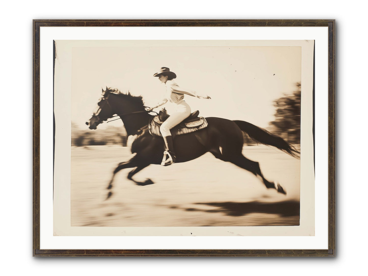 Cattle Call Echo Framed Print - Slimwoods Black/Gold 40x30