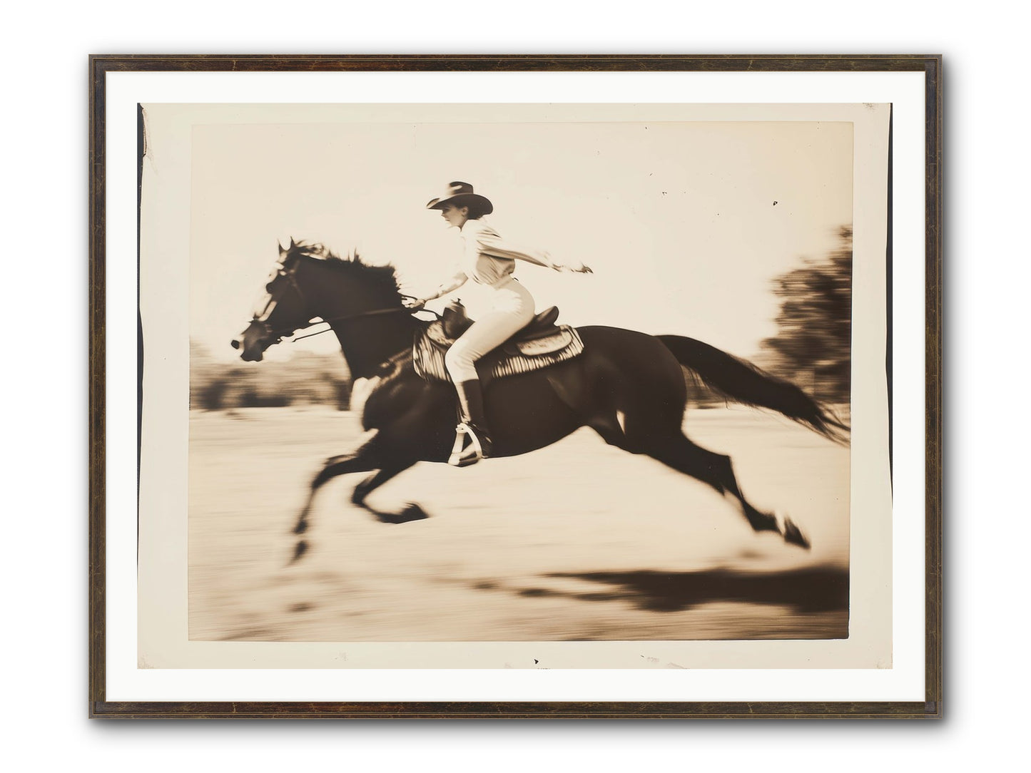Cattle Call Echo Framed Print - Slimwoods Black/Gold 48x36