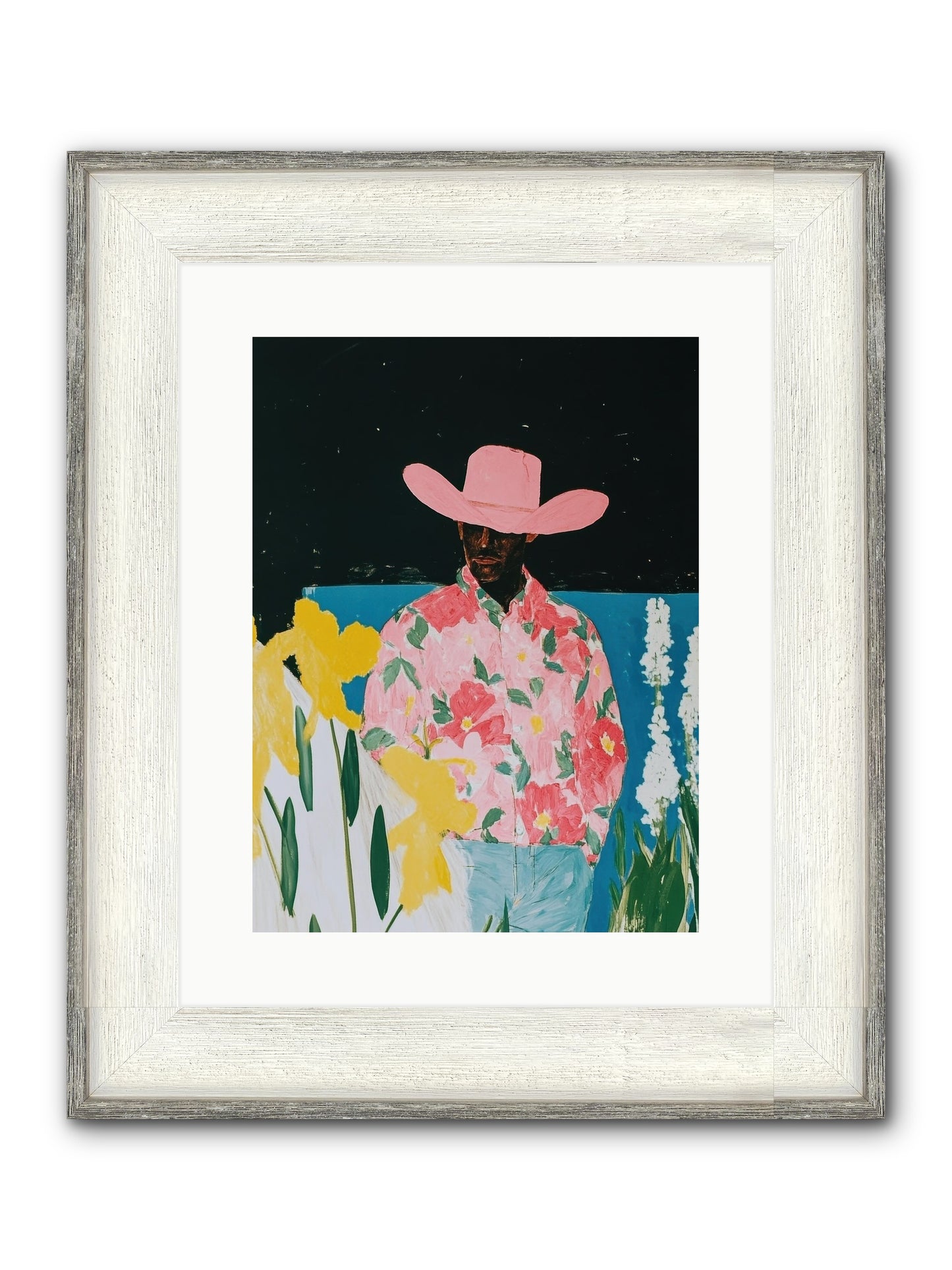Cattle Drive Commander Framed Print - Driftwood White 12x16