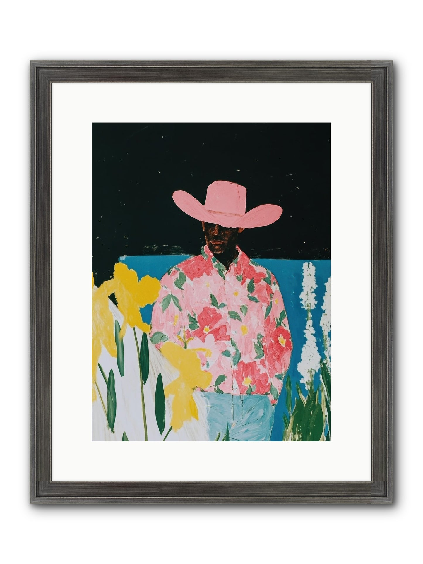 Cattle Drive Commander Framed Print - Slimwoods Black/Silver 12x16