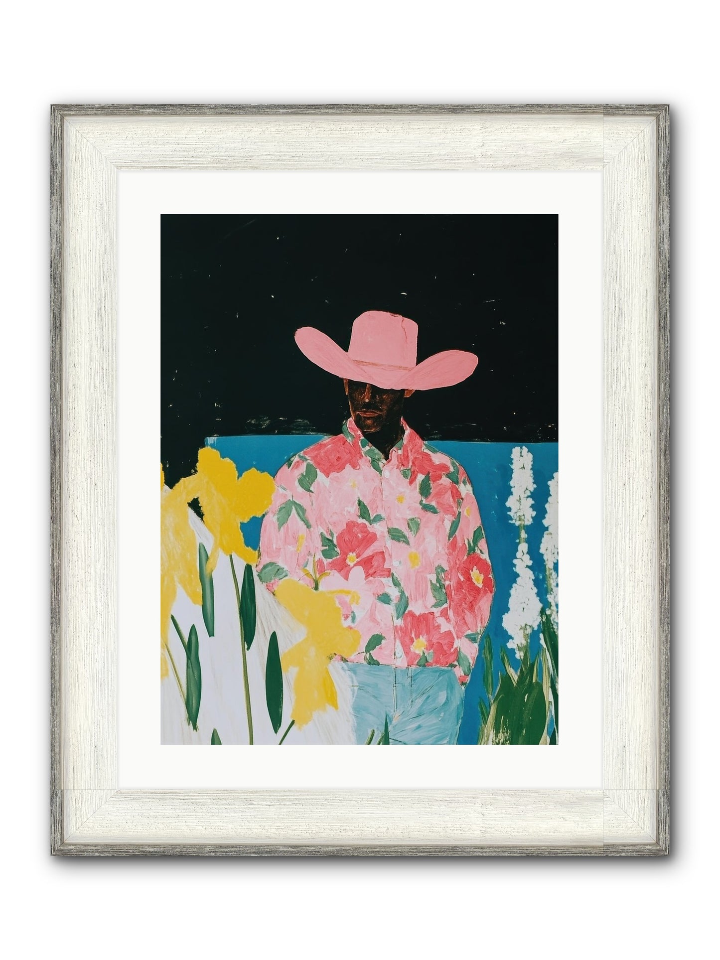 Cattle Drive Commander Framed Print - Driftwood White 18x24