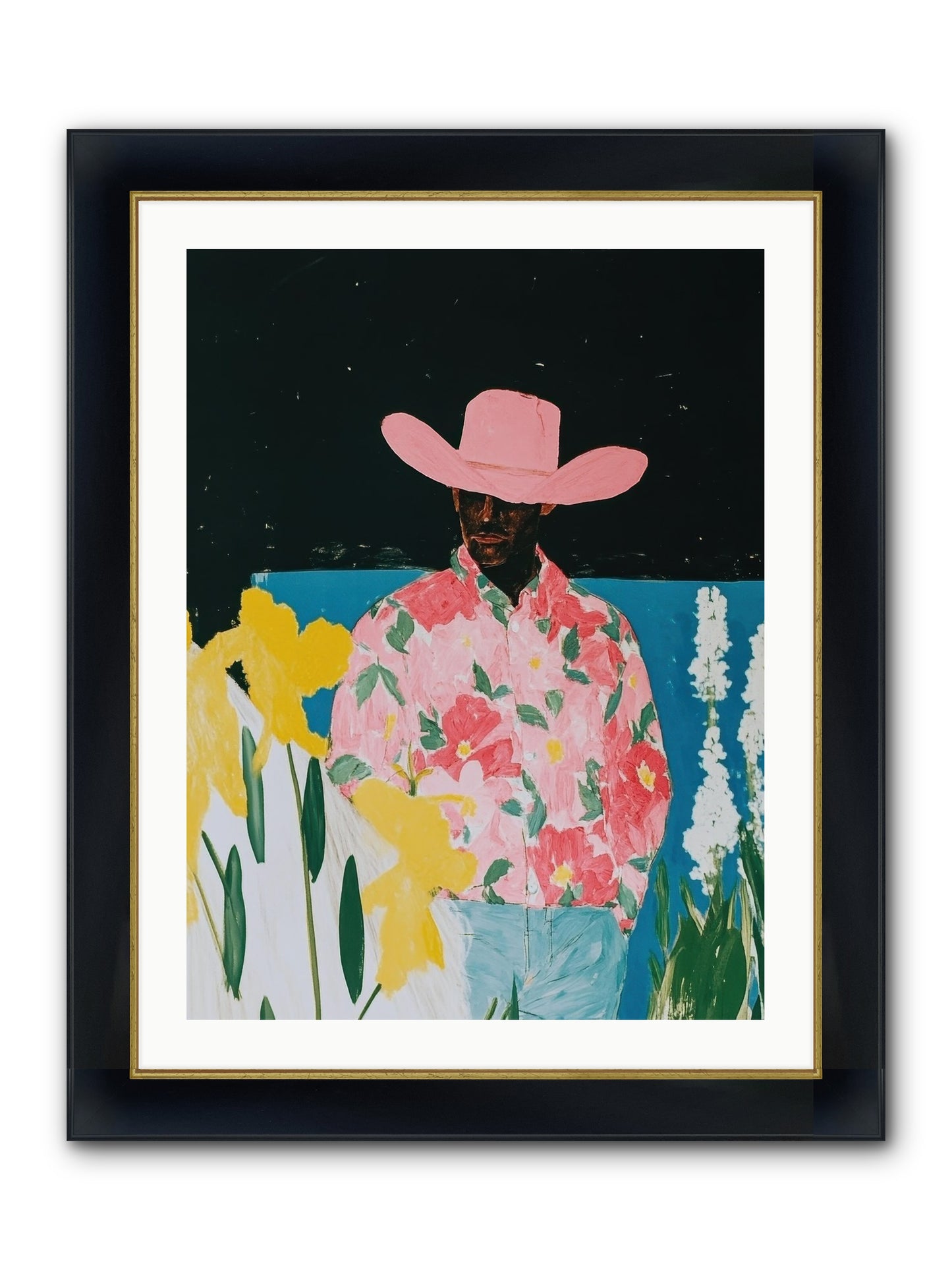 Cattle Drive Commander Framed Print - Wide Black w/Gold 24x32