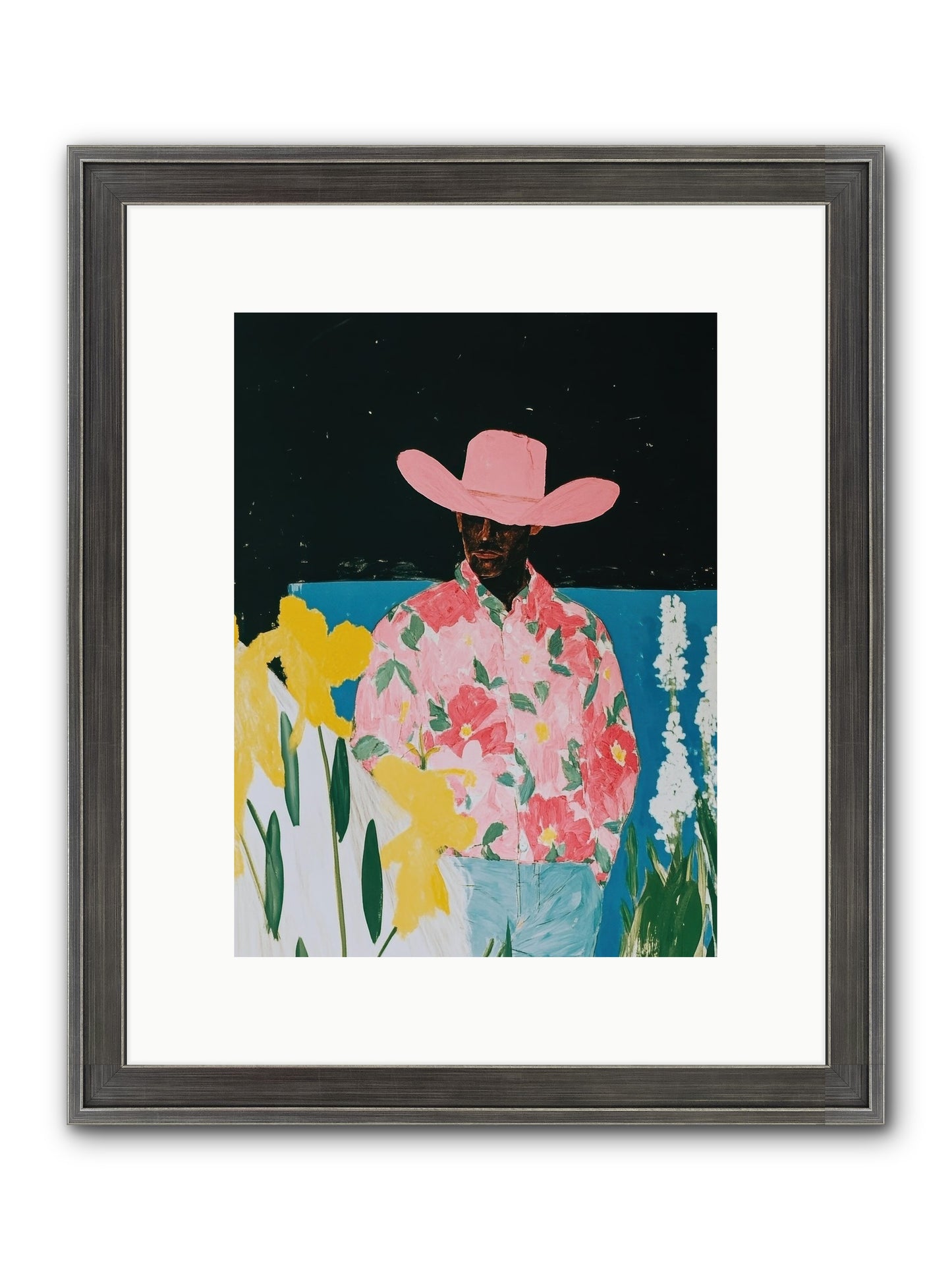 Cattle Drive Commander Framed Print - Slimwoods Black/Silver 9x12