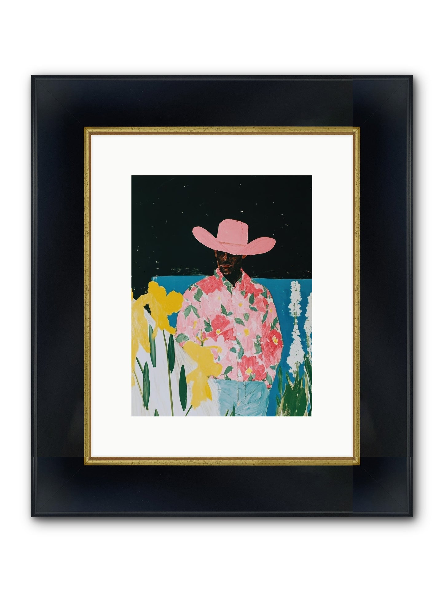 Cattle Drive Commander Framed Print - Wide Black w/Gold 9x12