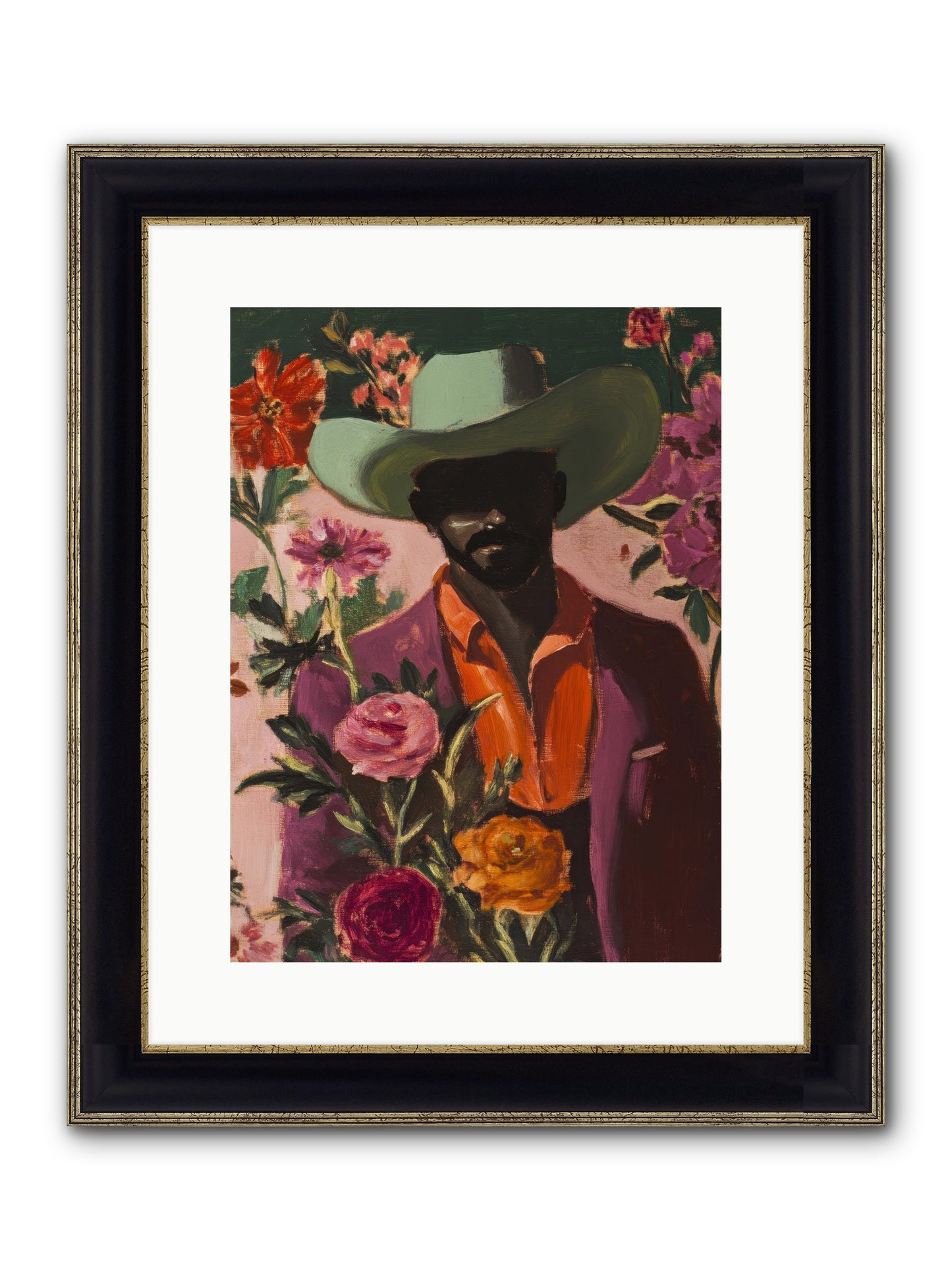 Cattle King Framed Print - Black & Gold 12x16