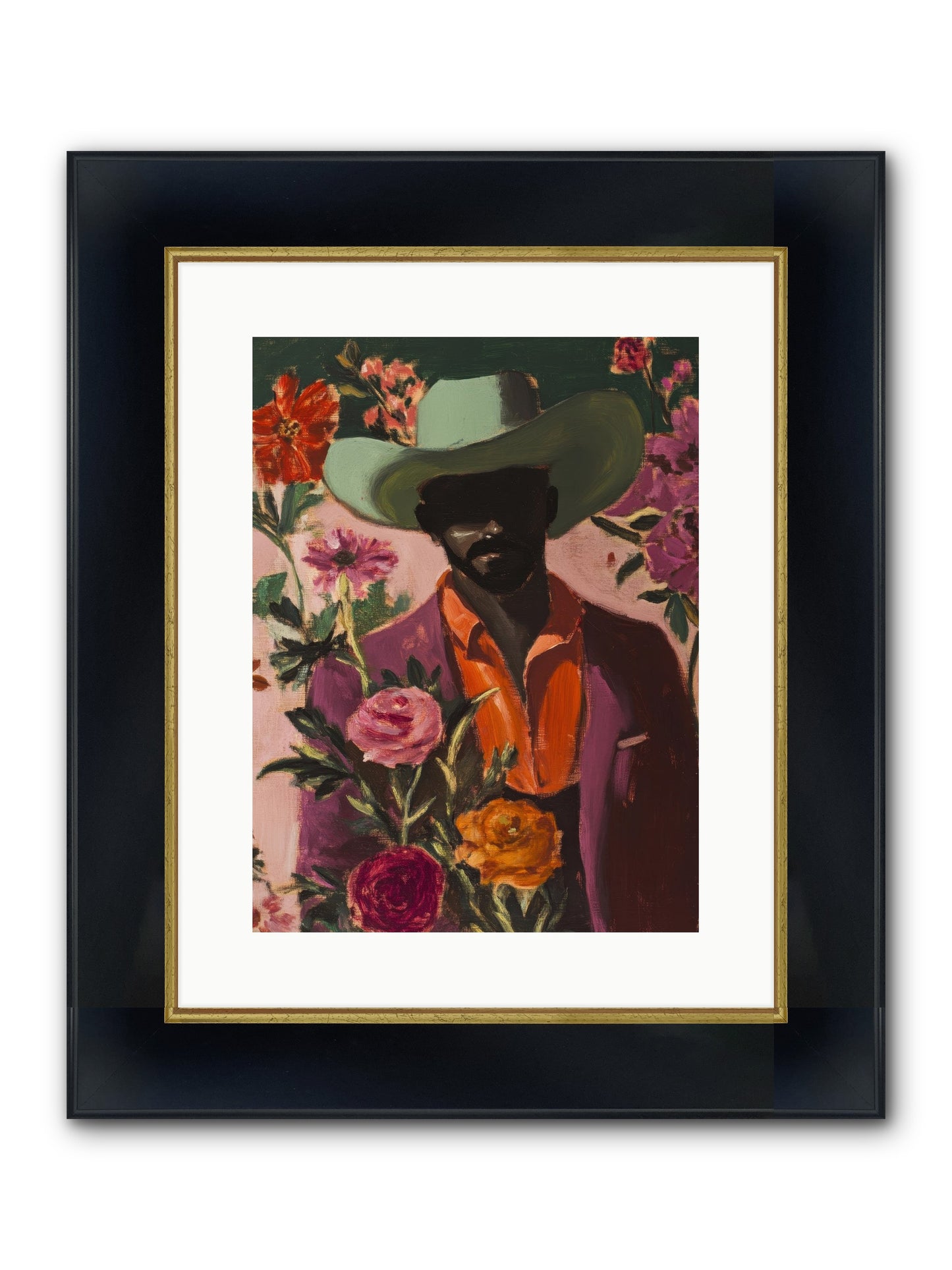 Cattle King Framed Print - Wide Black w/Gold 12x16