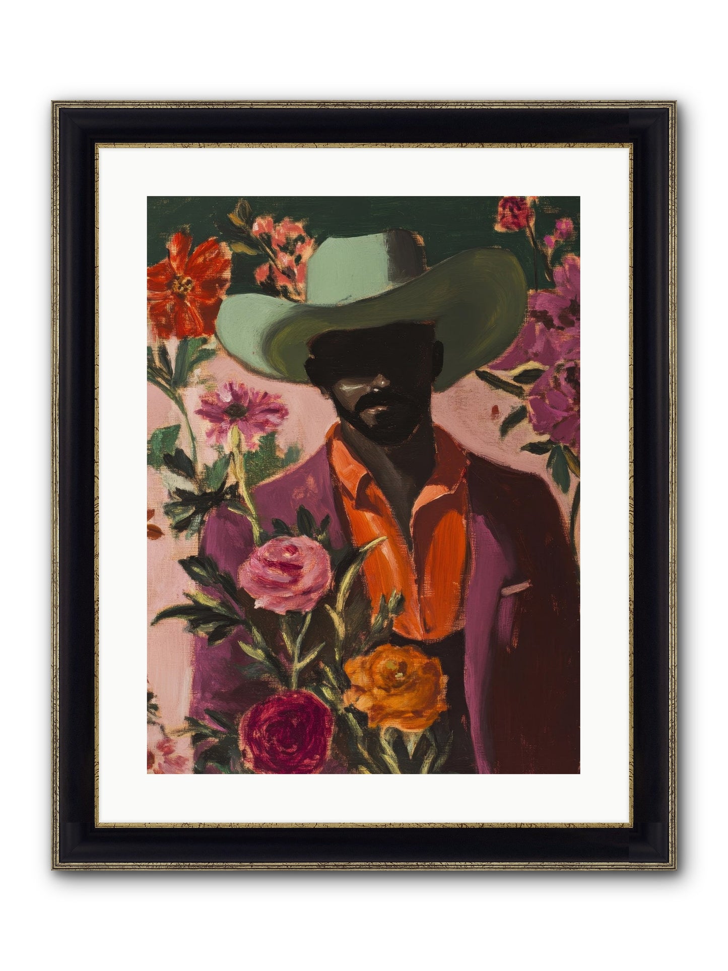 Cattle King Framed Print - Black & Gold 18x24