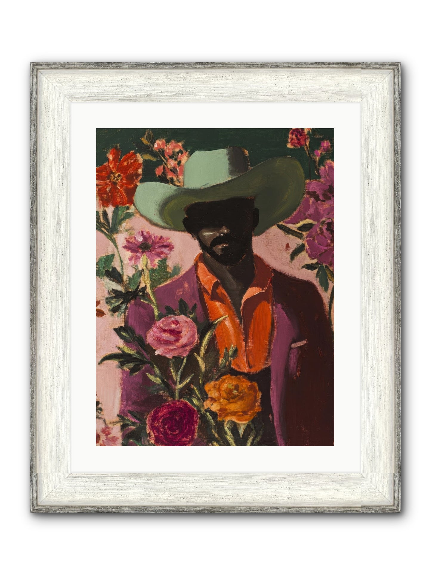 Cattle King Framed Print - Driftwood White 18x24