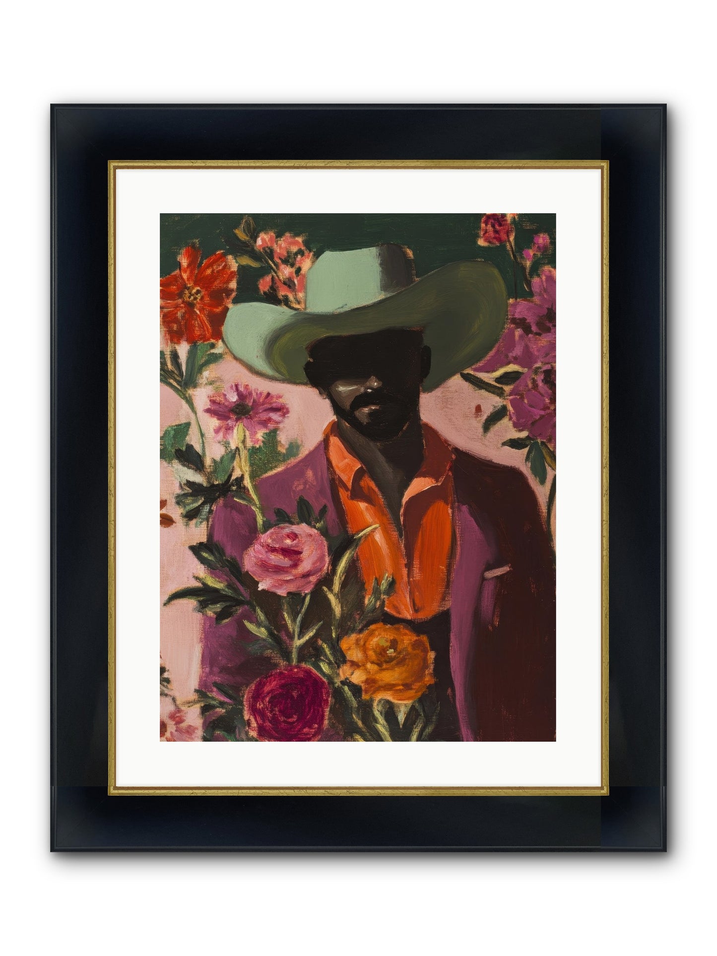 Cattle King Framed Print - Wide Black w/Gold 18x24