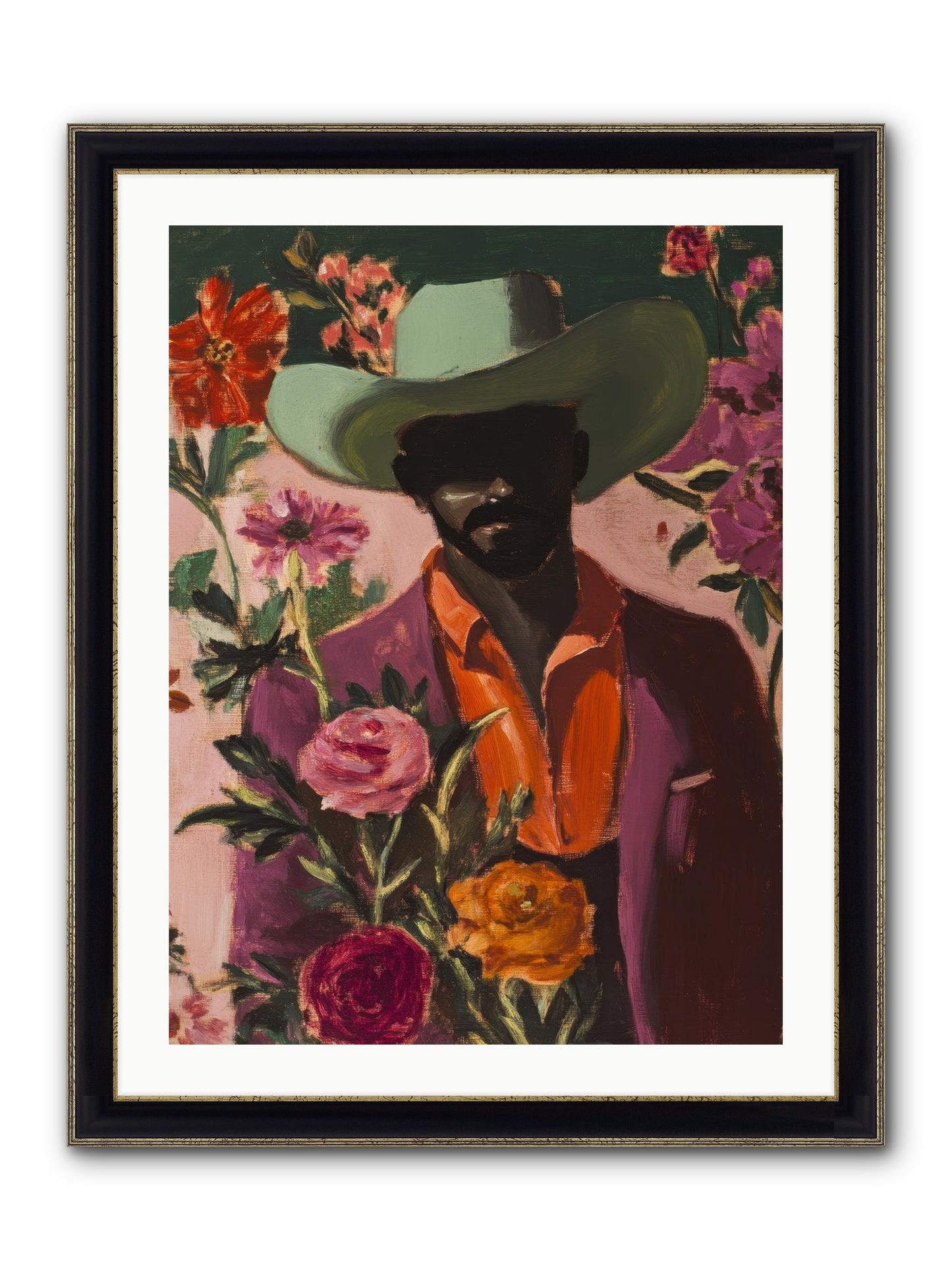 Cattle King Framed Print - Black & Gold 24x32