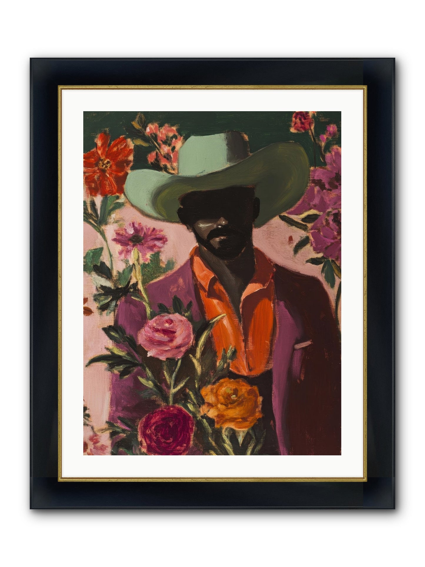 Cattle King Framed Print - Wide Black w/Gold 24x32