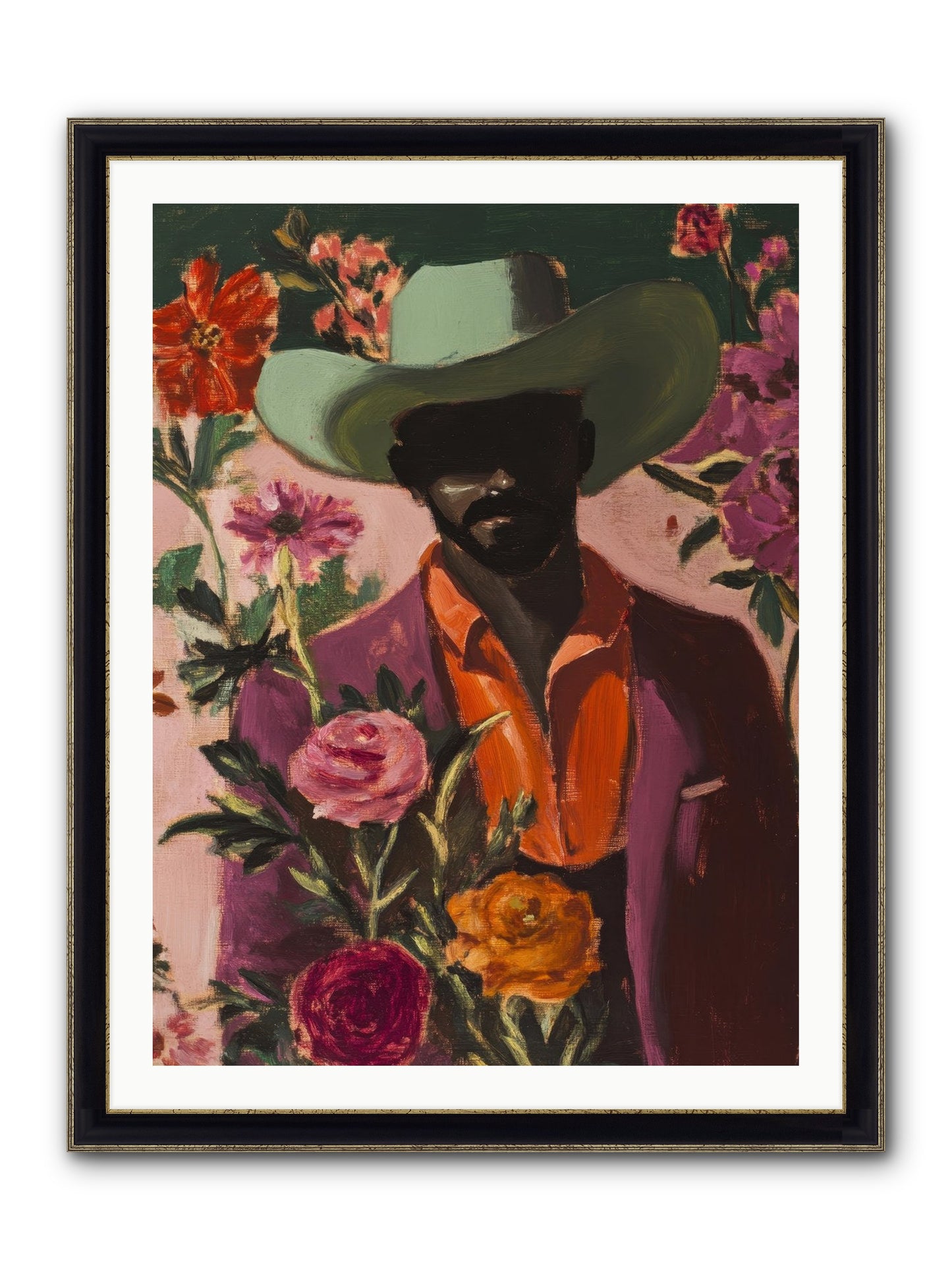Cattle King Framed Print - Black & Gold 30x40