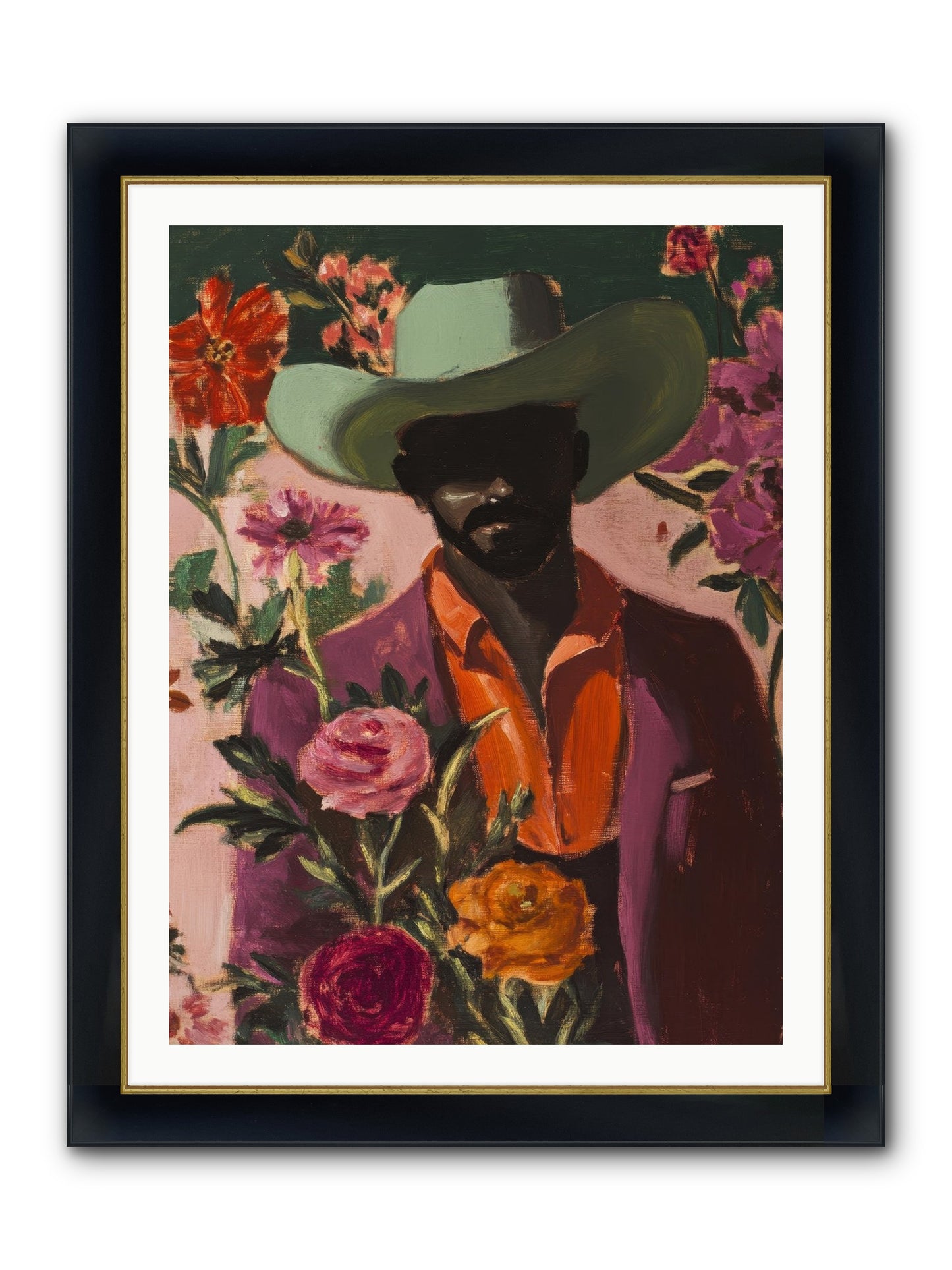 Cattle King Framed Print - Wide Black w/Gold 30x40