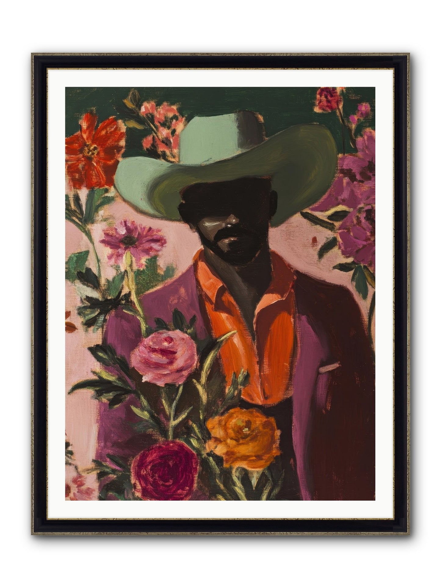 Cattle King Framed Print - Black & Gold 36x48