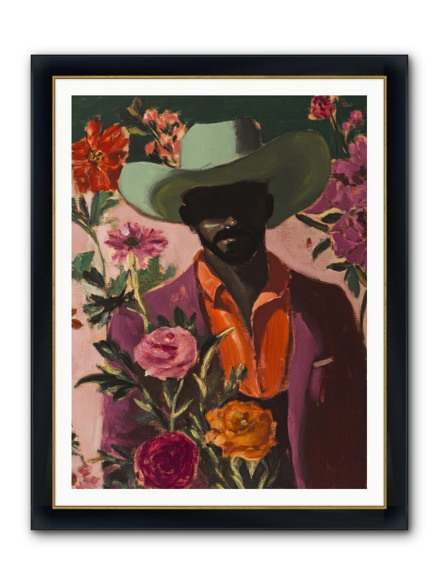 Cattle King Framed Print - Wide Black w/Gold 36x48