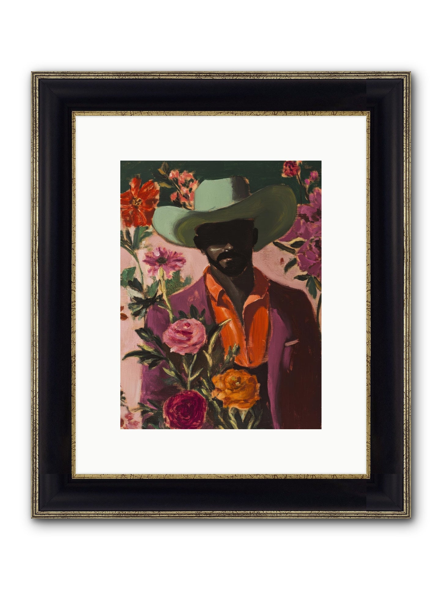 Cattle King Framed Print - Black & Gold 9x12