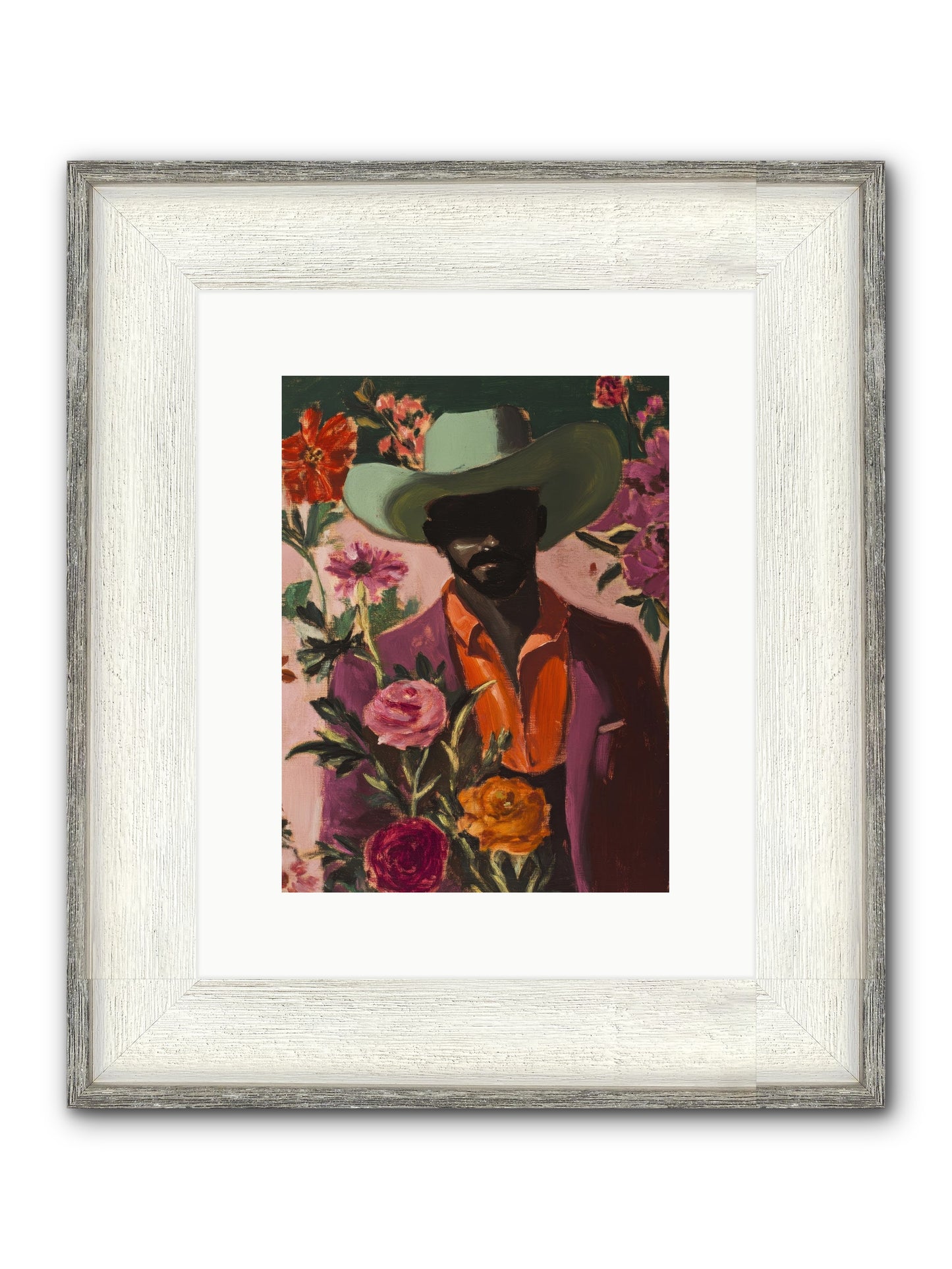 Cattle King Framed Print - Driftwood White 9x12