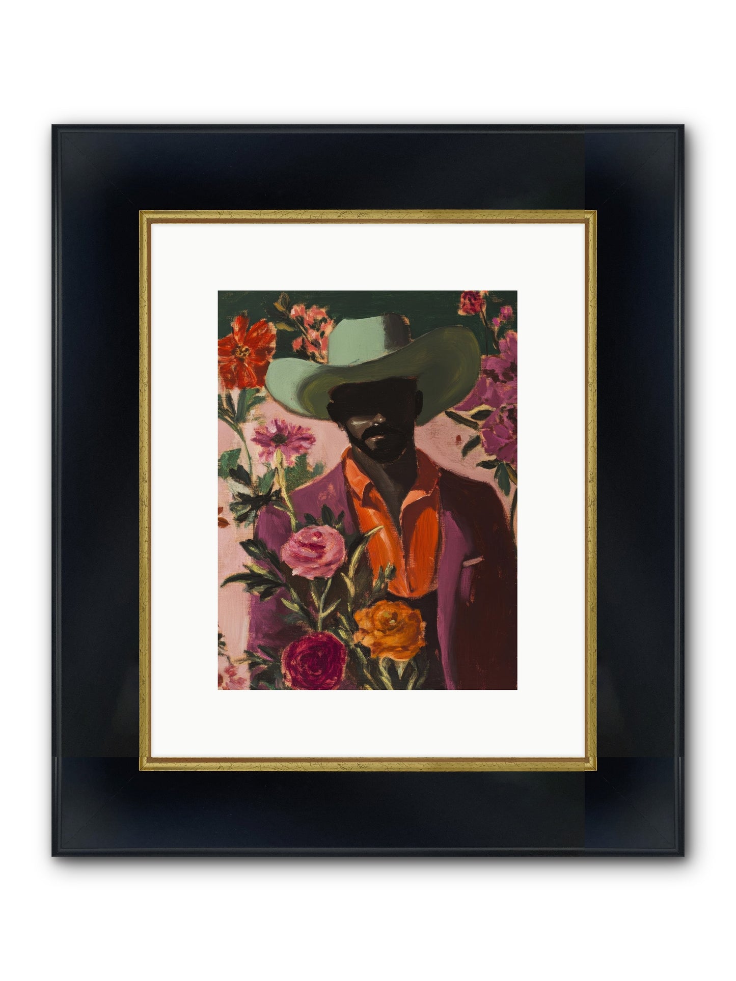 Cattle King Framed Print - Wide Black w/Gold 9x12
