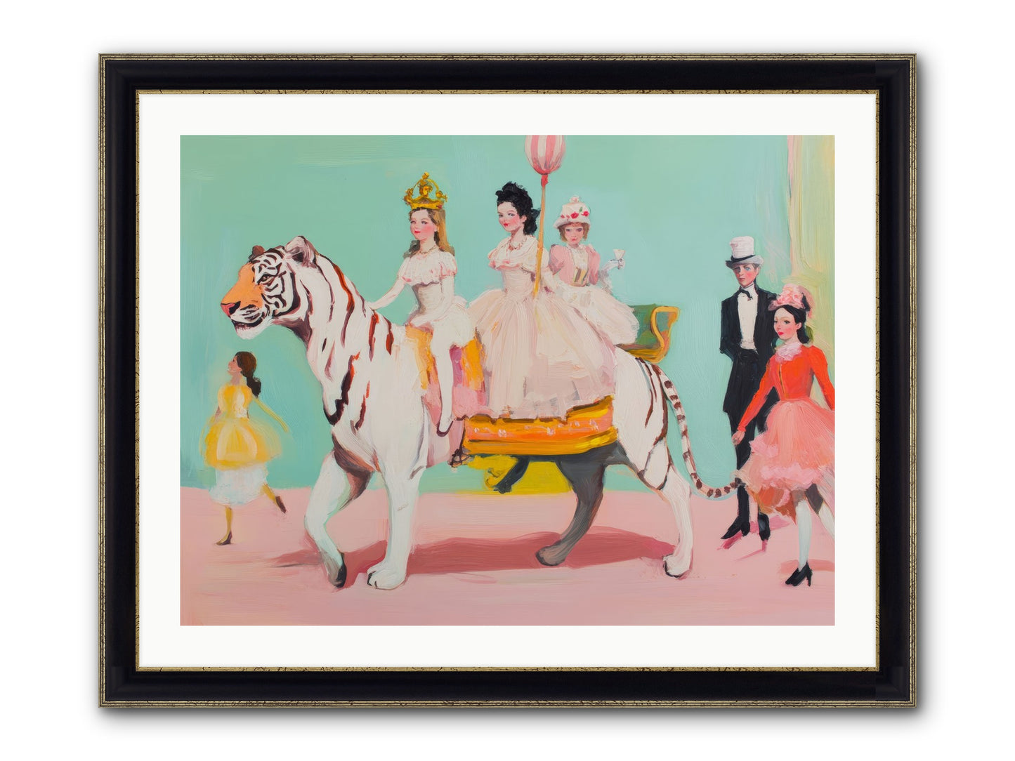 Caught In Wonder No.2 Framed Print - Black & Gold 32x24