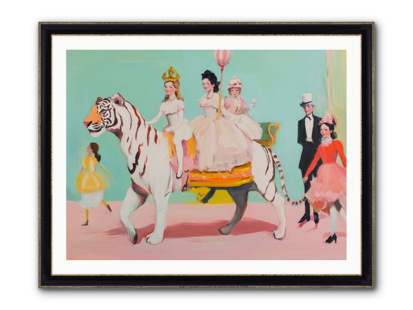 Caught In Wonder No.2 Framed Print - Black & Gold 40x30