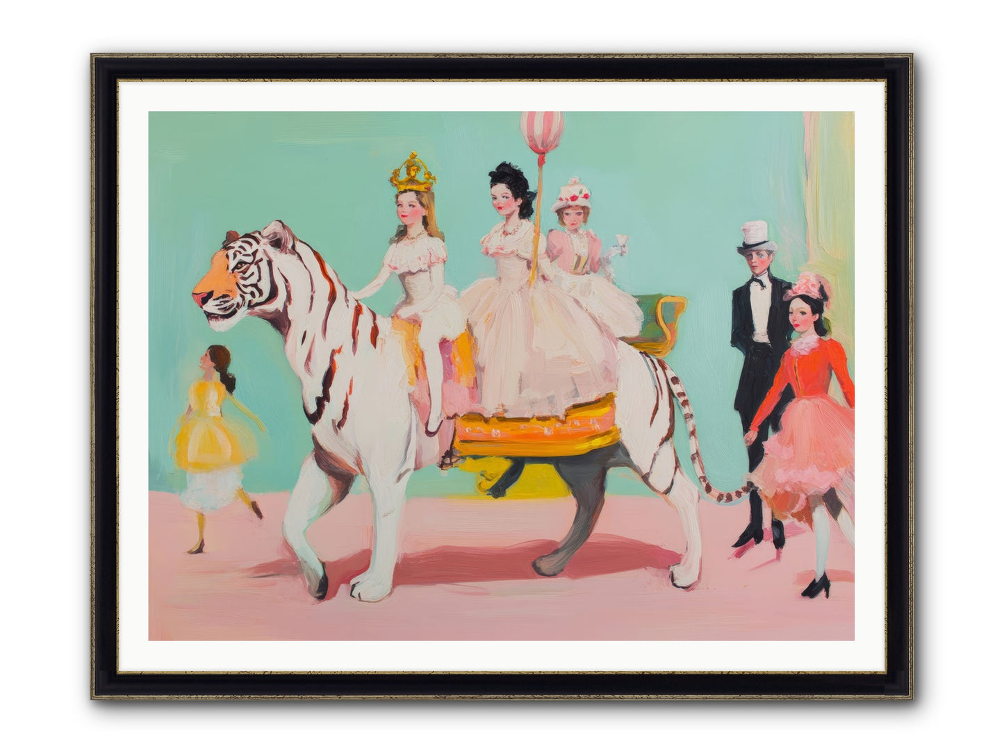 Caught In Wonder No.2 Framed Print - Black & Gold 48x36