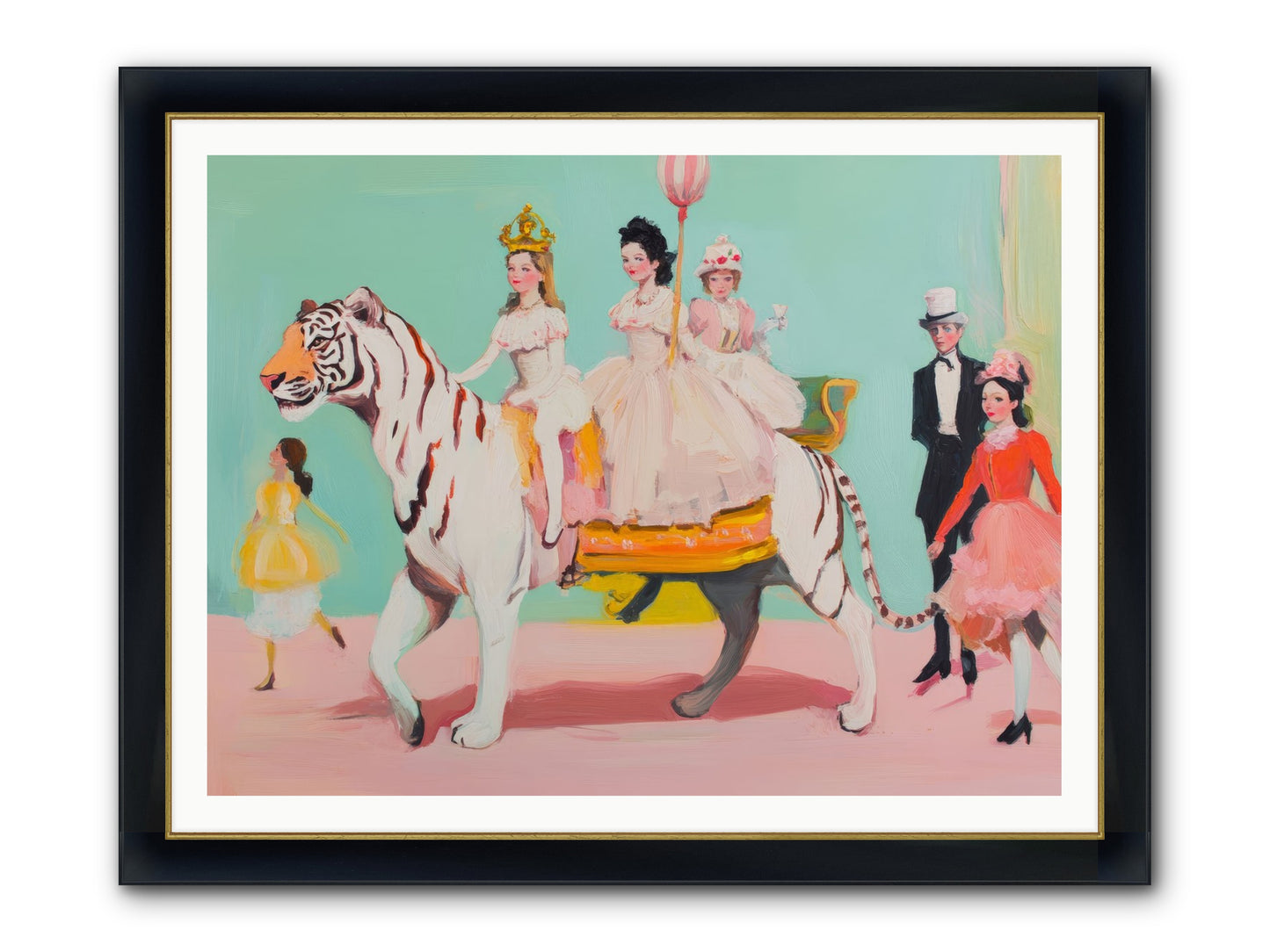 Caught In Wonder No.2 Framed Print - Wide Black w/Gold 48x36