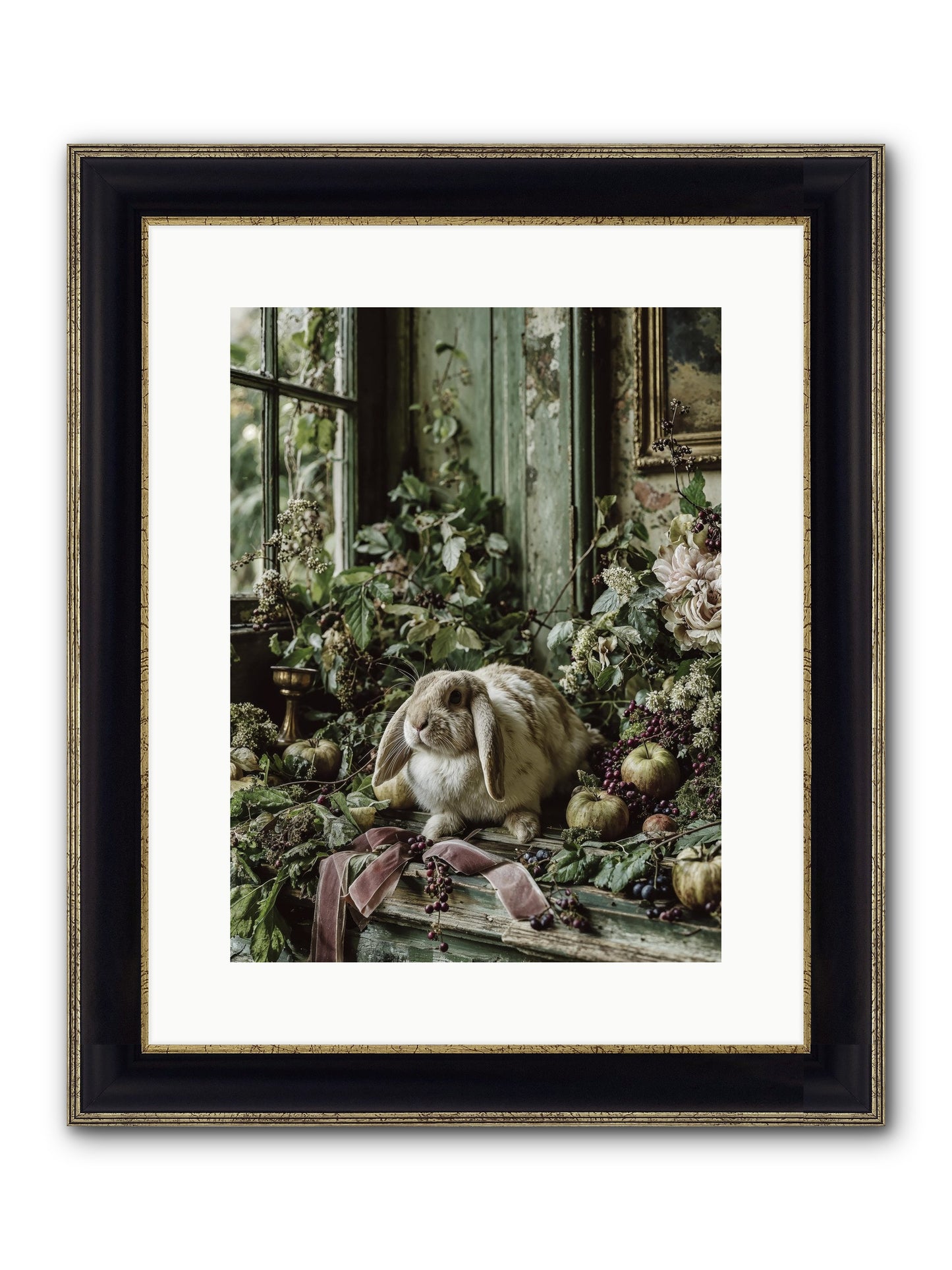 Celadine Framed Print - Black & Gold 12x16