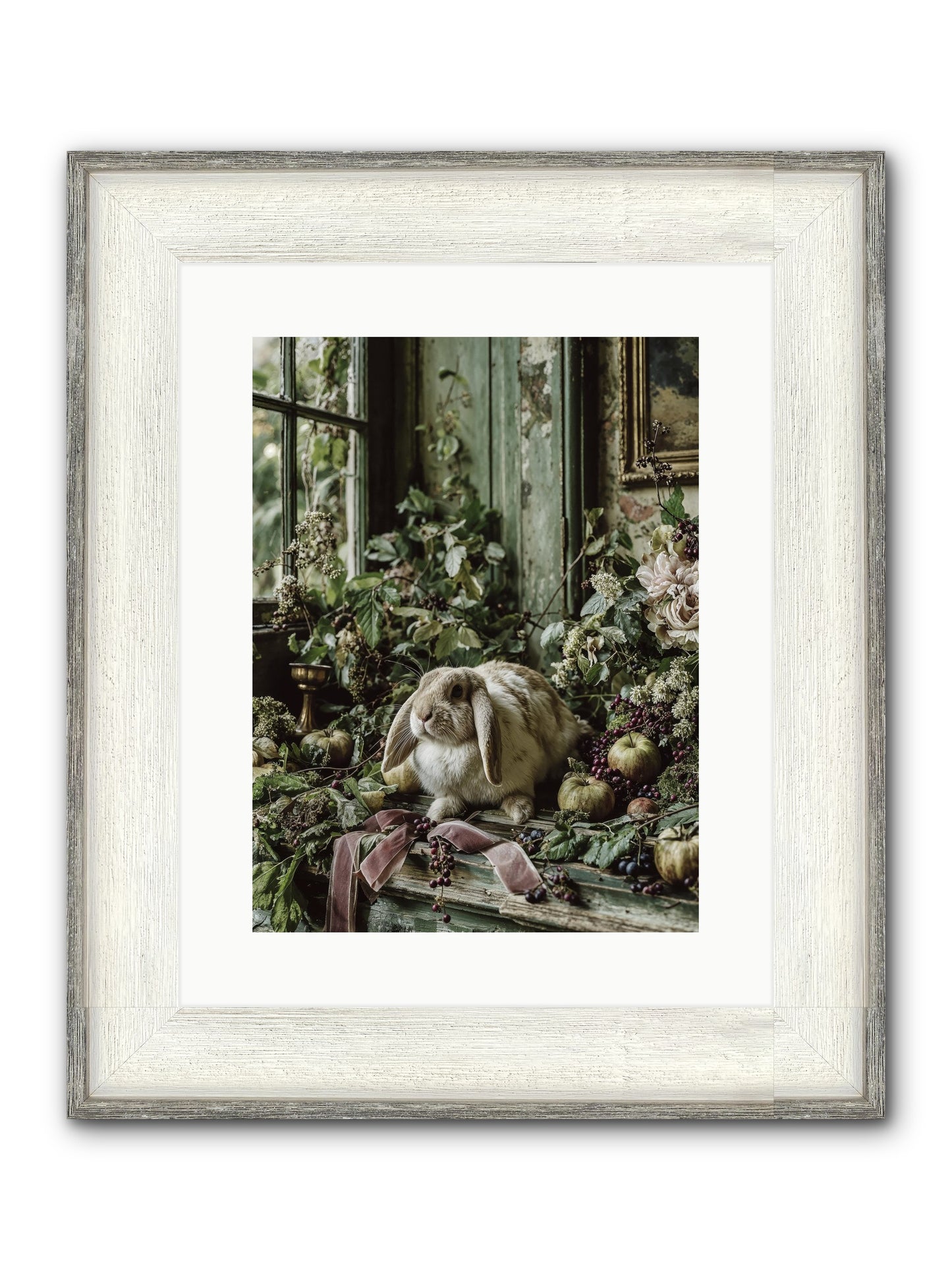 Celadine Framed Print - Driftwood White 12x16