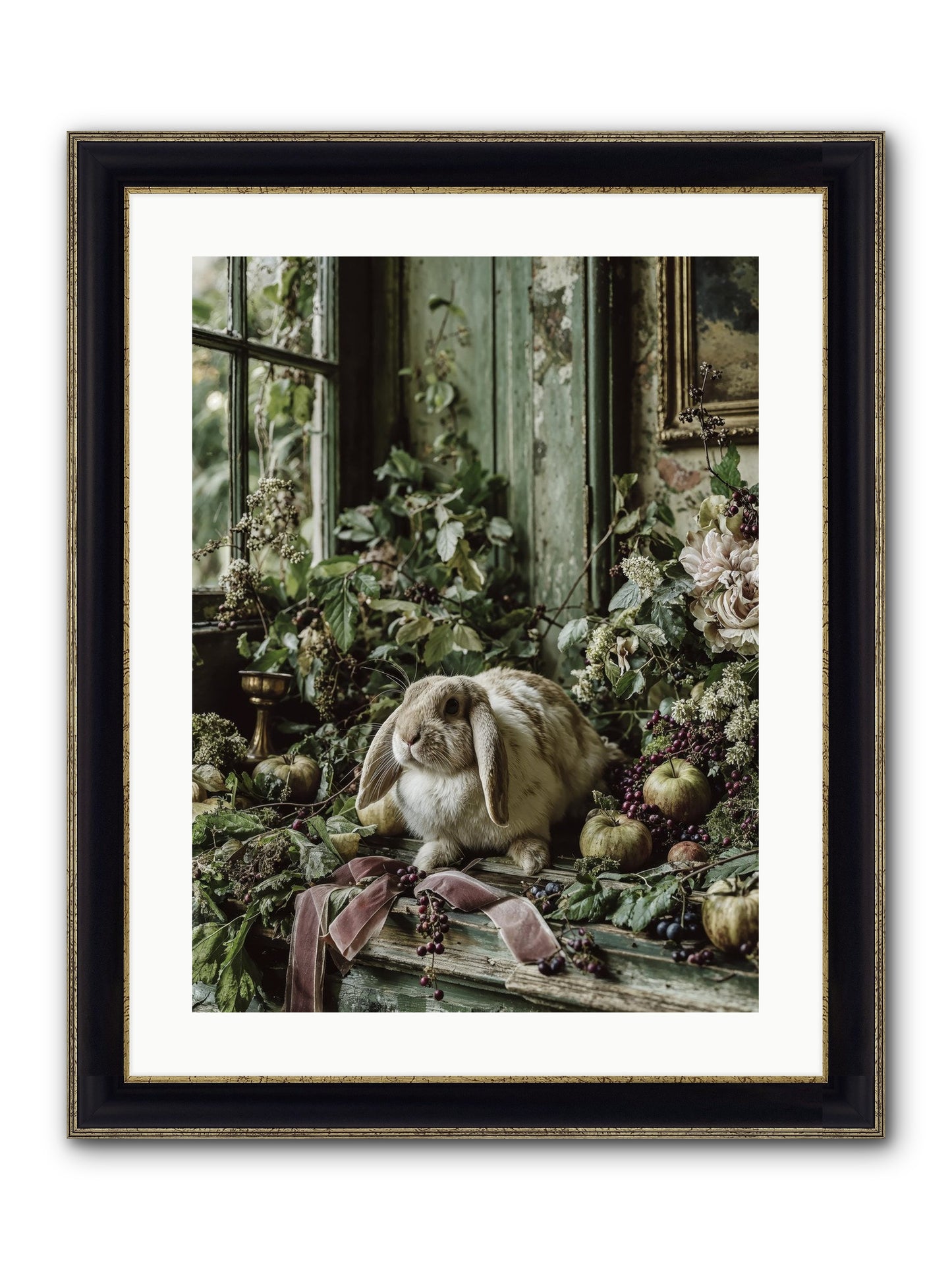 Celadine Framed Print - Black & Gold 18x24