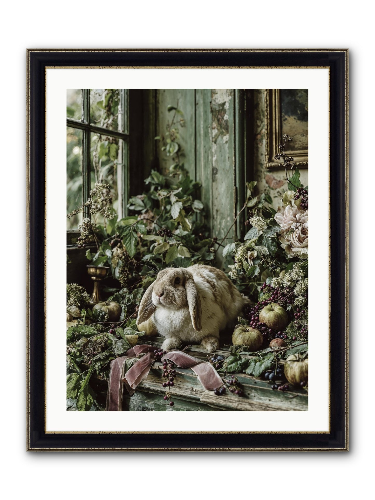 Celadine Framed Print - Black & Gold 24x32