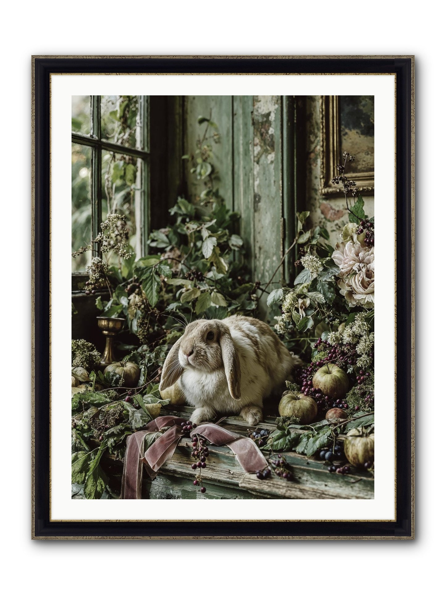 Celadine Framed Print - Black & Gold 30x40