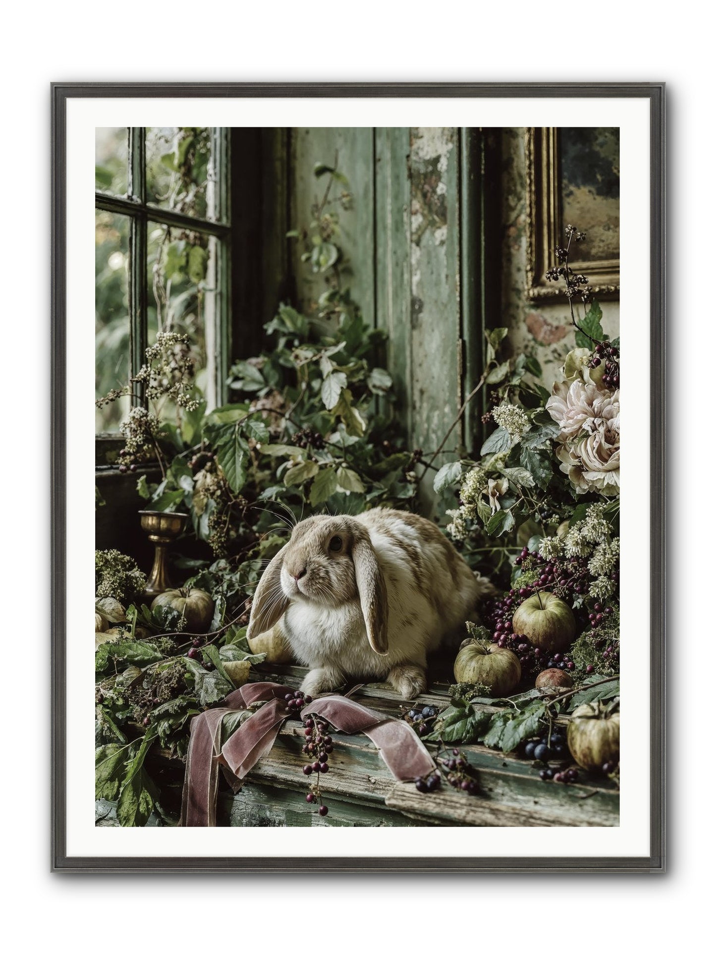 Celadine Framed Print - Slimwoods Black/Silver 36x48