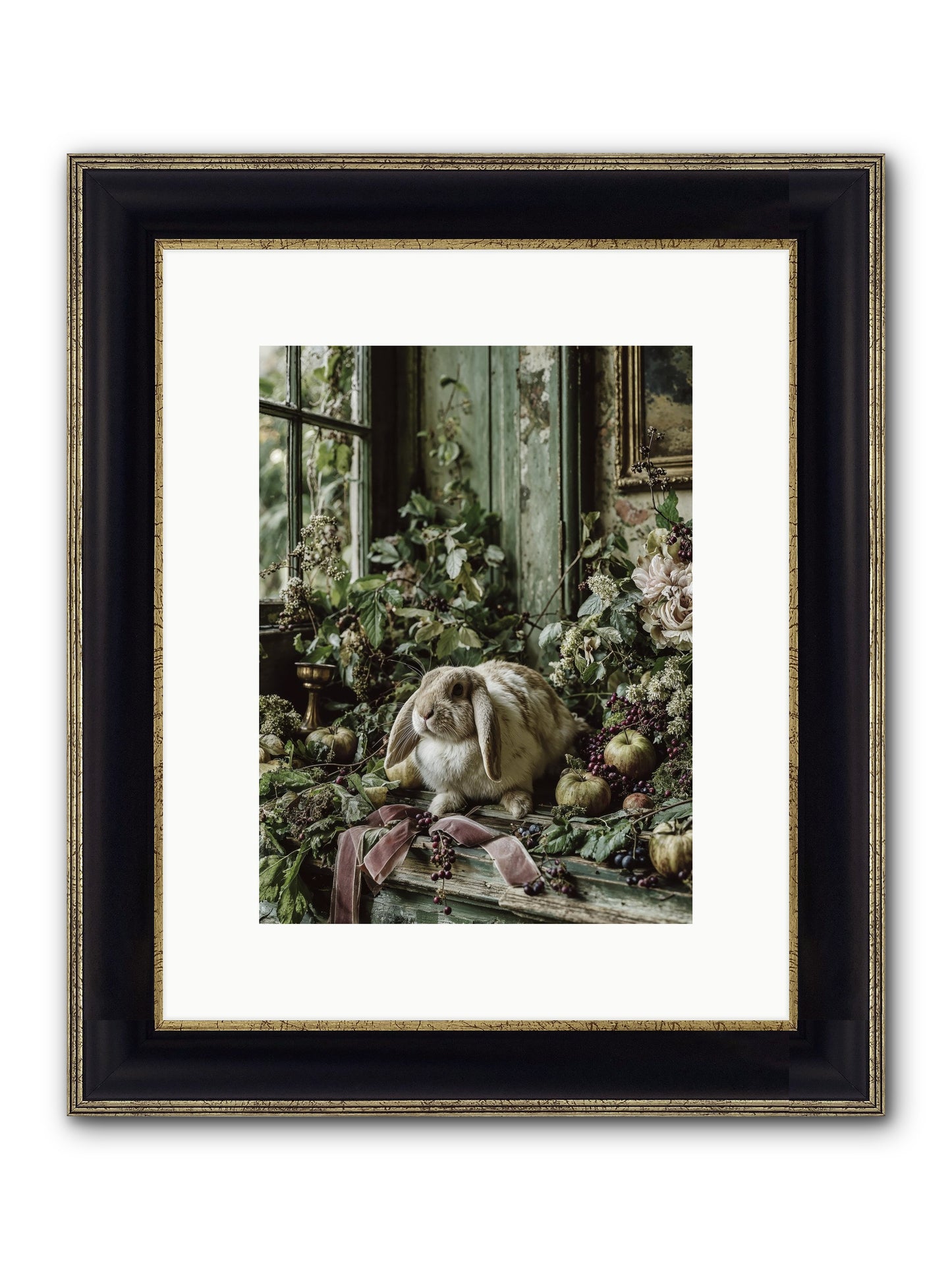 Celadine Framed Print - Black & Gold 9x12