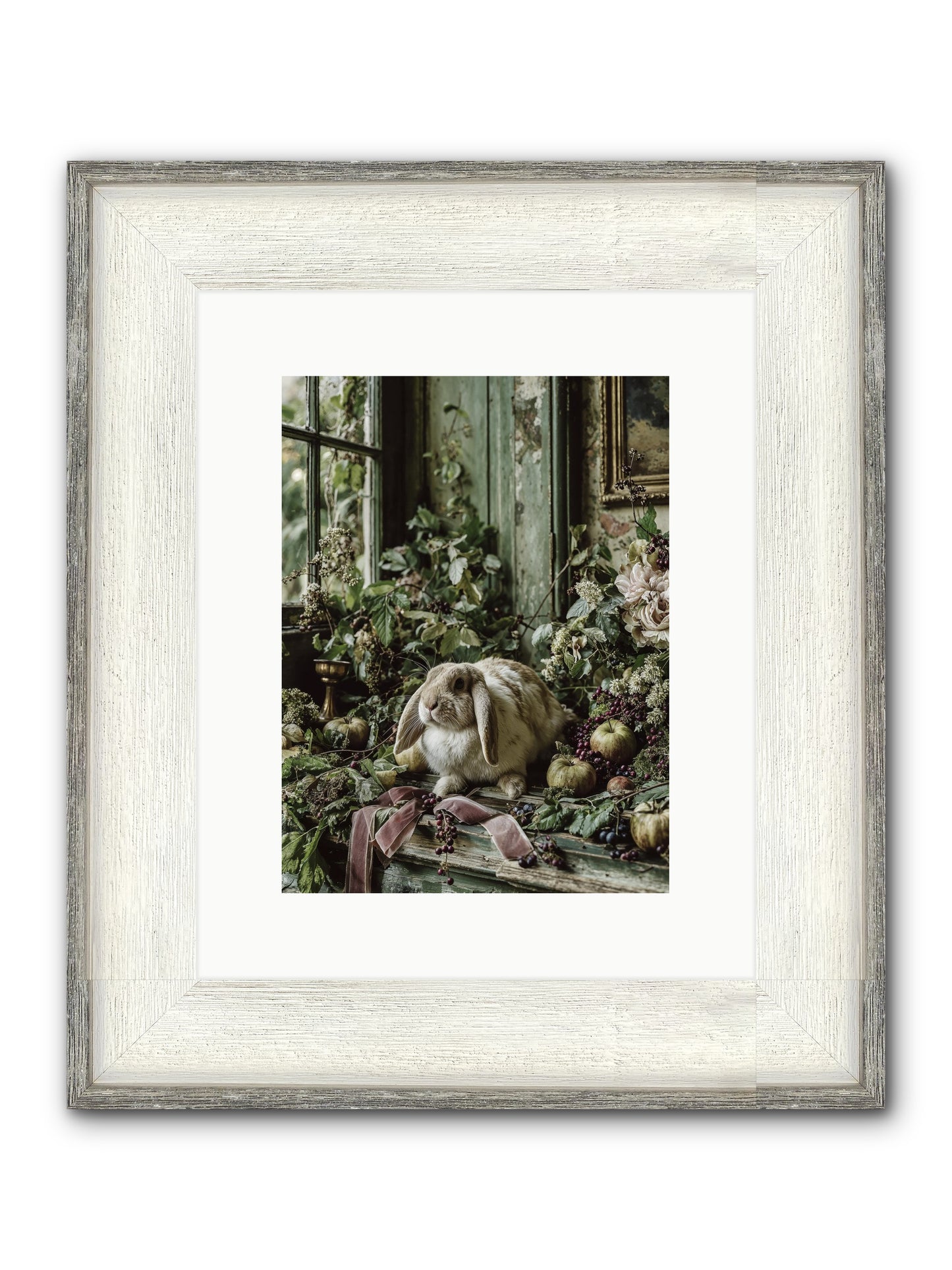 Celadine Framed Print - Driftwood White 9x12