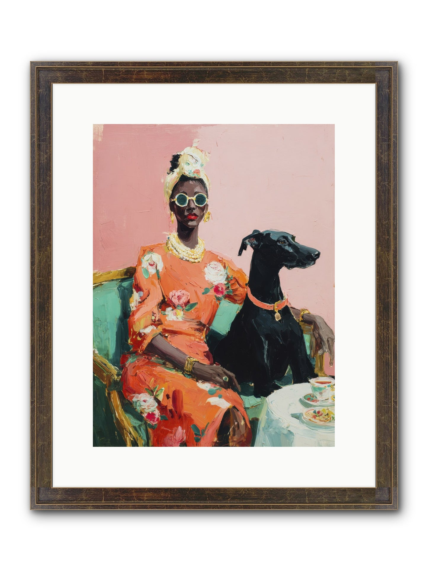 Celeste & Linden Framed Print - Slimwoods Black/Gold 12x16