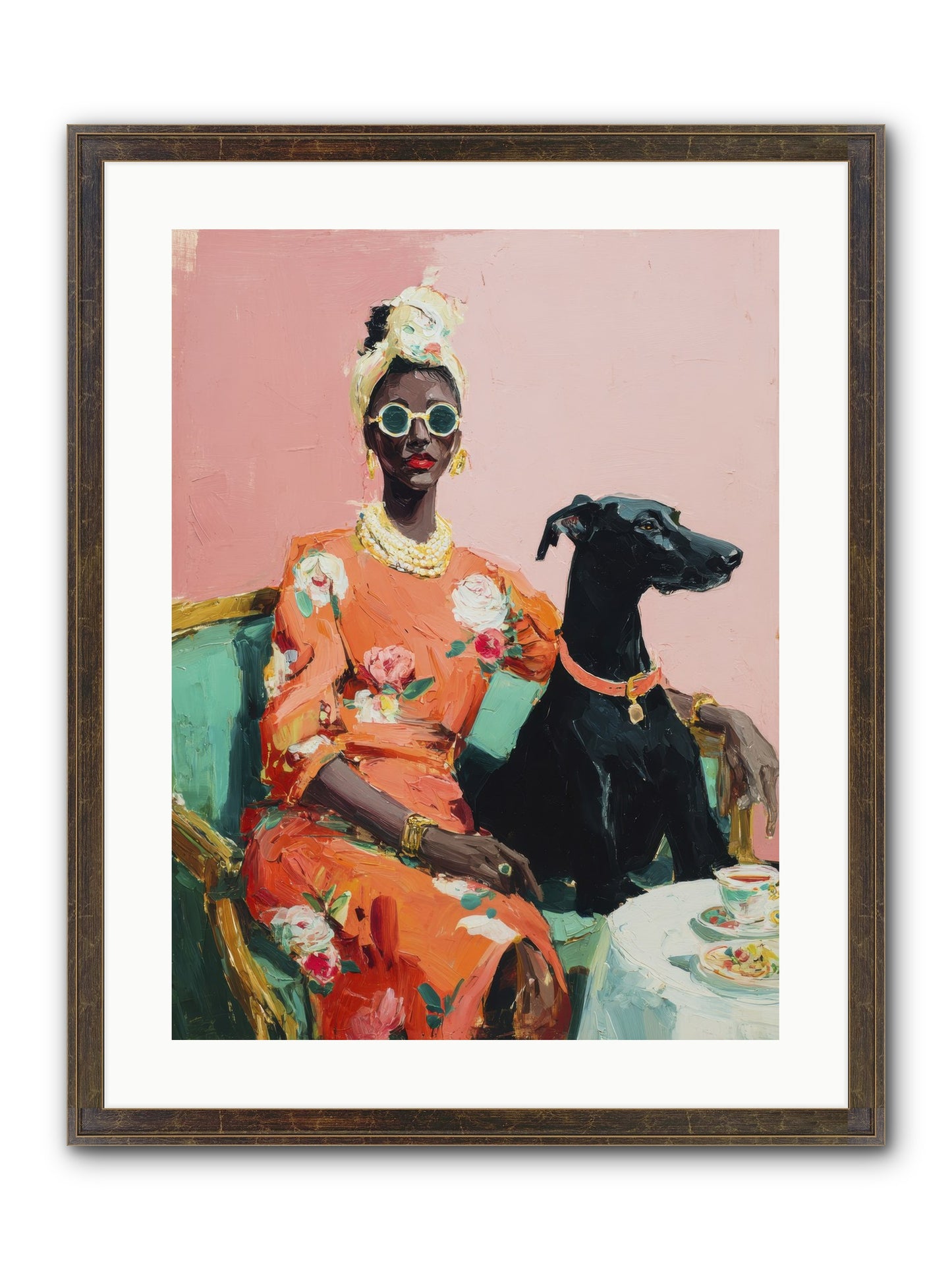Celeste & Linden Framed Print - Slimwoods Black/Gold 18x24