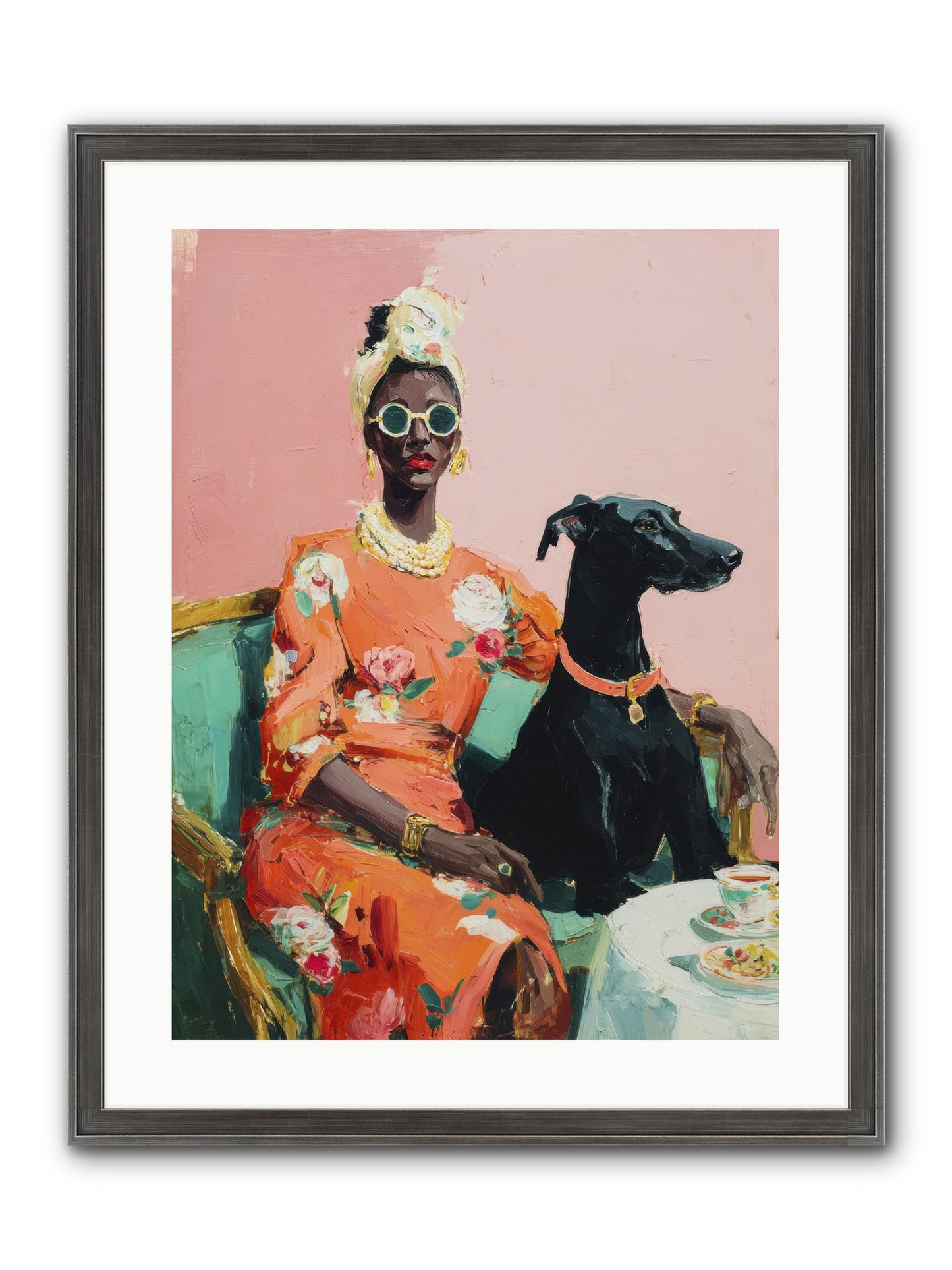 Celeste & Linden Framed Print - Slimwoods Black/Silver 18x24