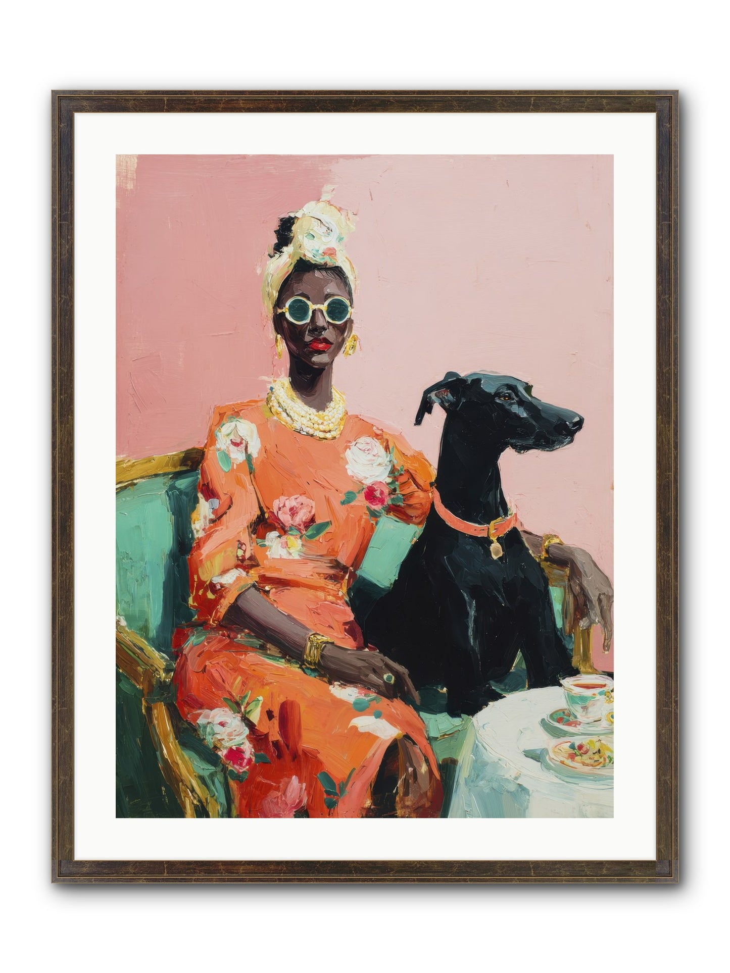 Celeste & Linden Framed Print - Slimwoods Black/Gold 24x32