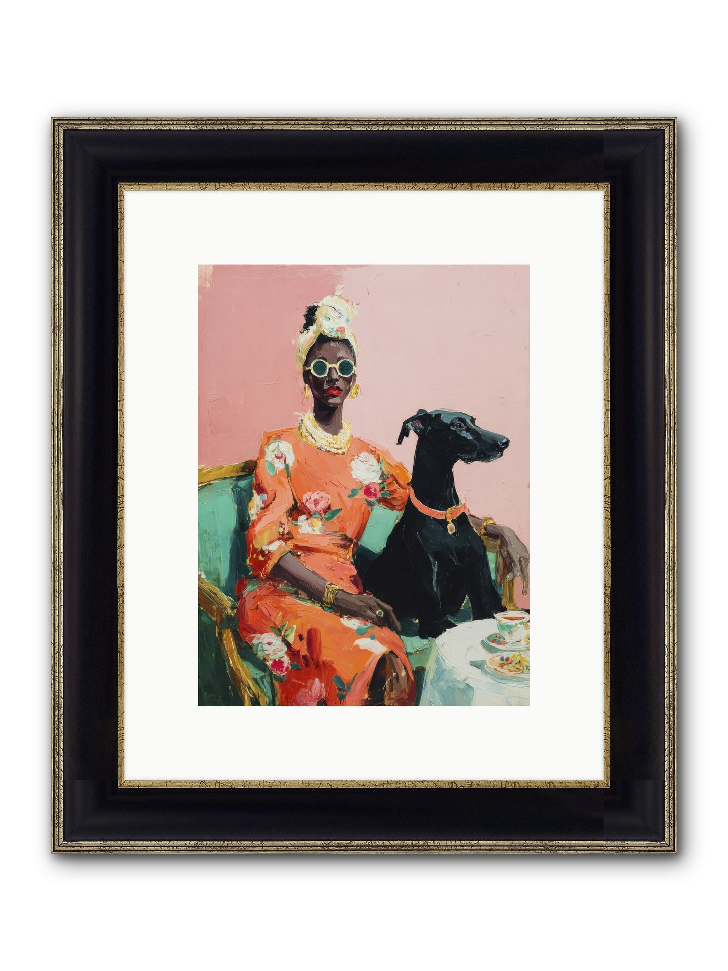 Celeste & Linden Framed Print - Black & Gold 9x12